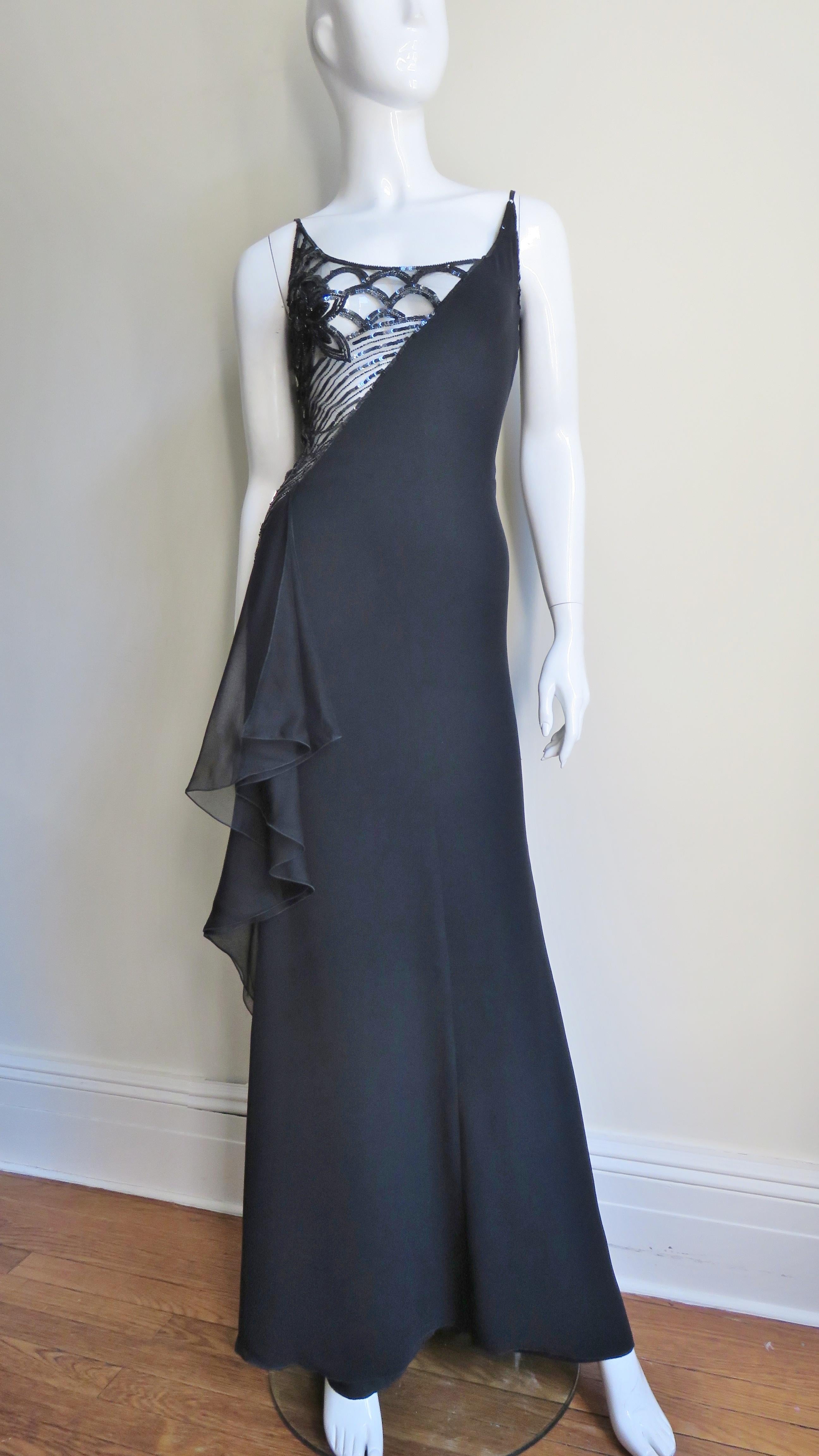 Valentino Sheer Side Silk Slip Gown SS 2000 2