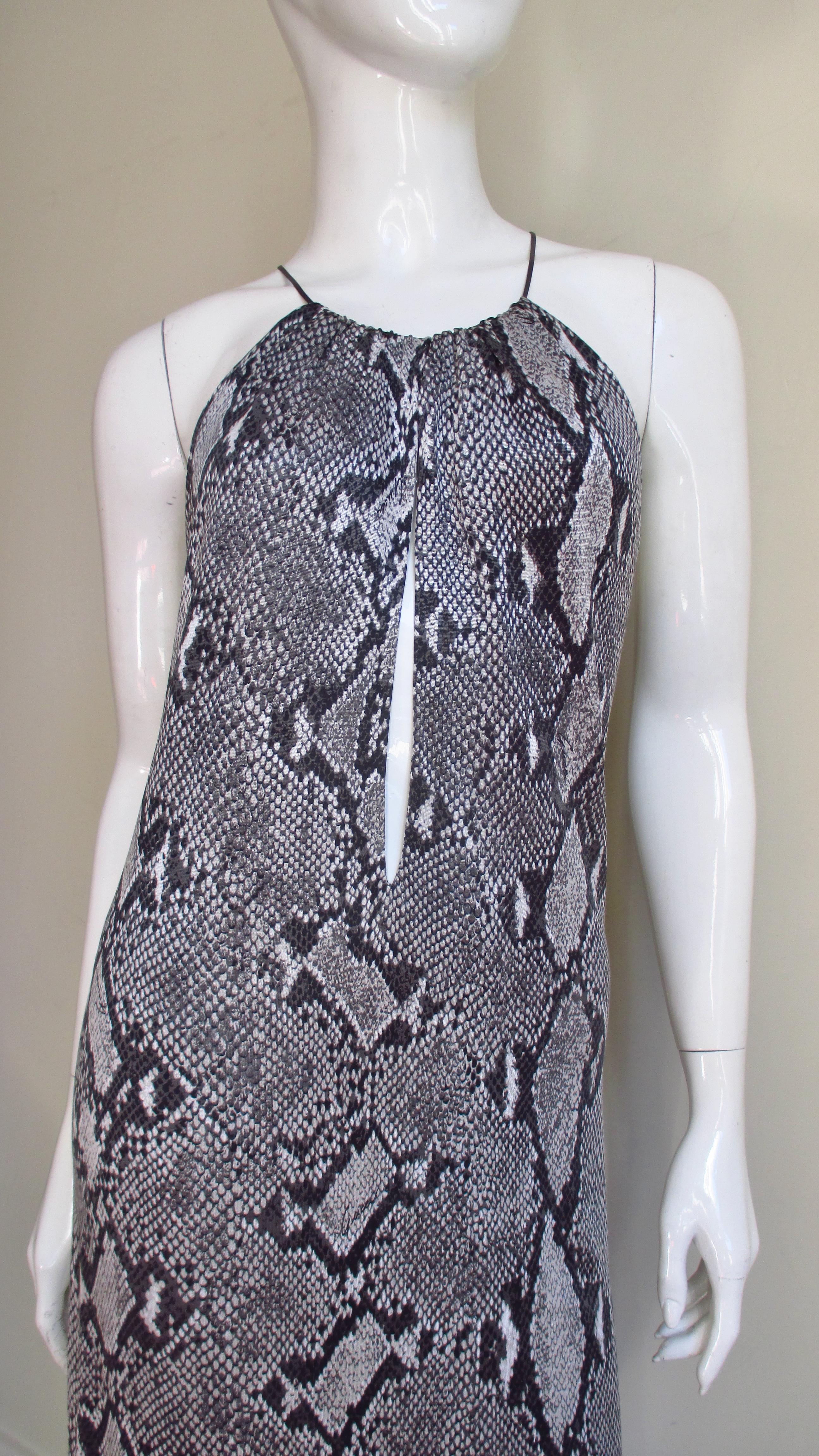 Gris Tom Ford pour Gucci - Robe imprimée en python de soie, printemps-été 2000 en vente