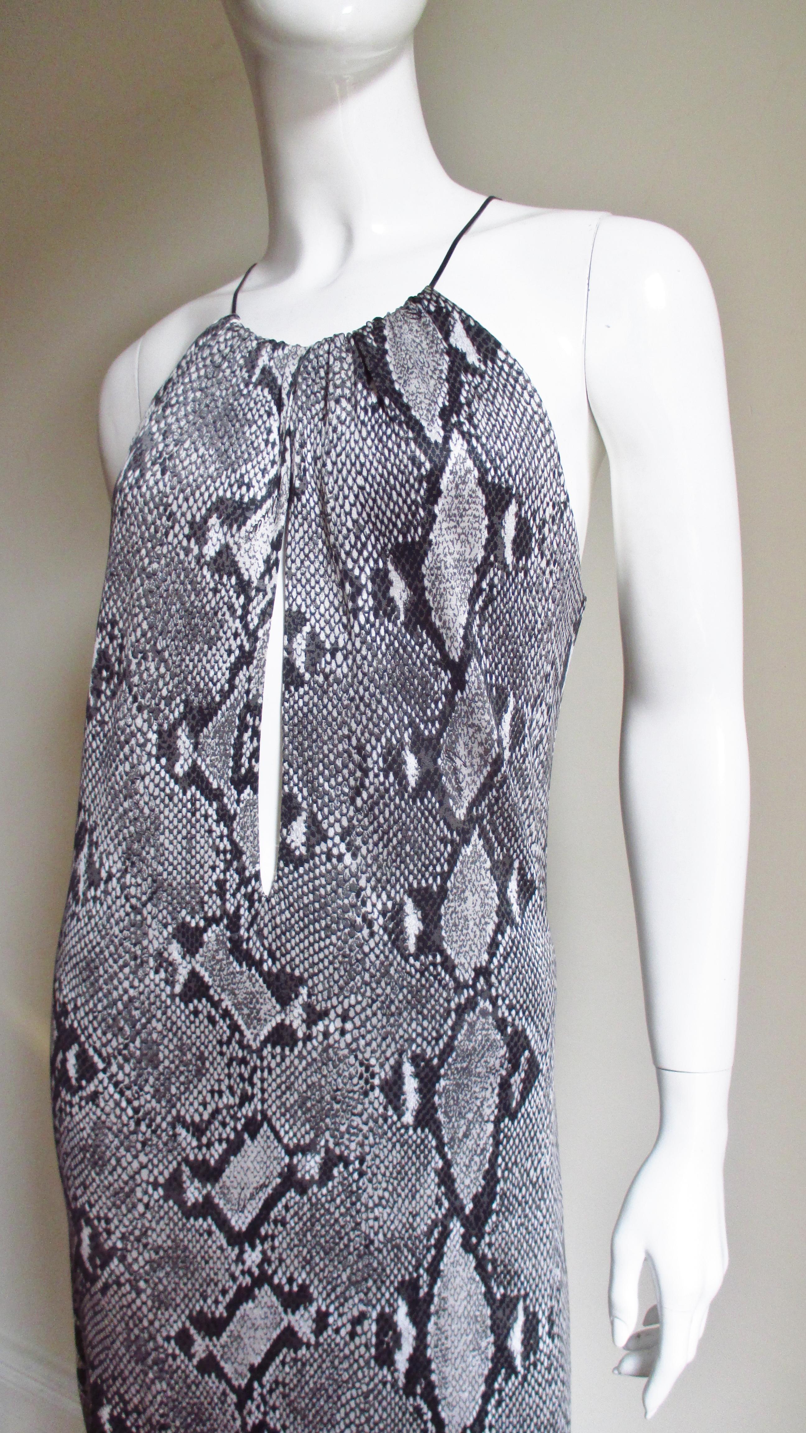 Tom Ford pour Gucci - Robe imprimée en python de soie, printemps-été 2000 Excellent état - En vente à Water Mill, NY