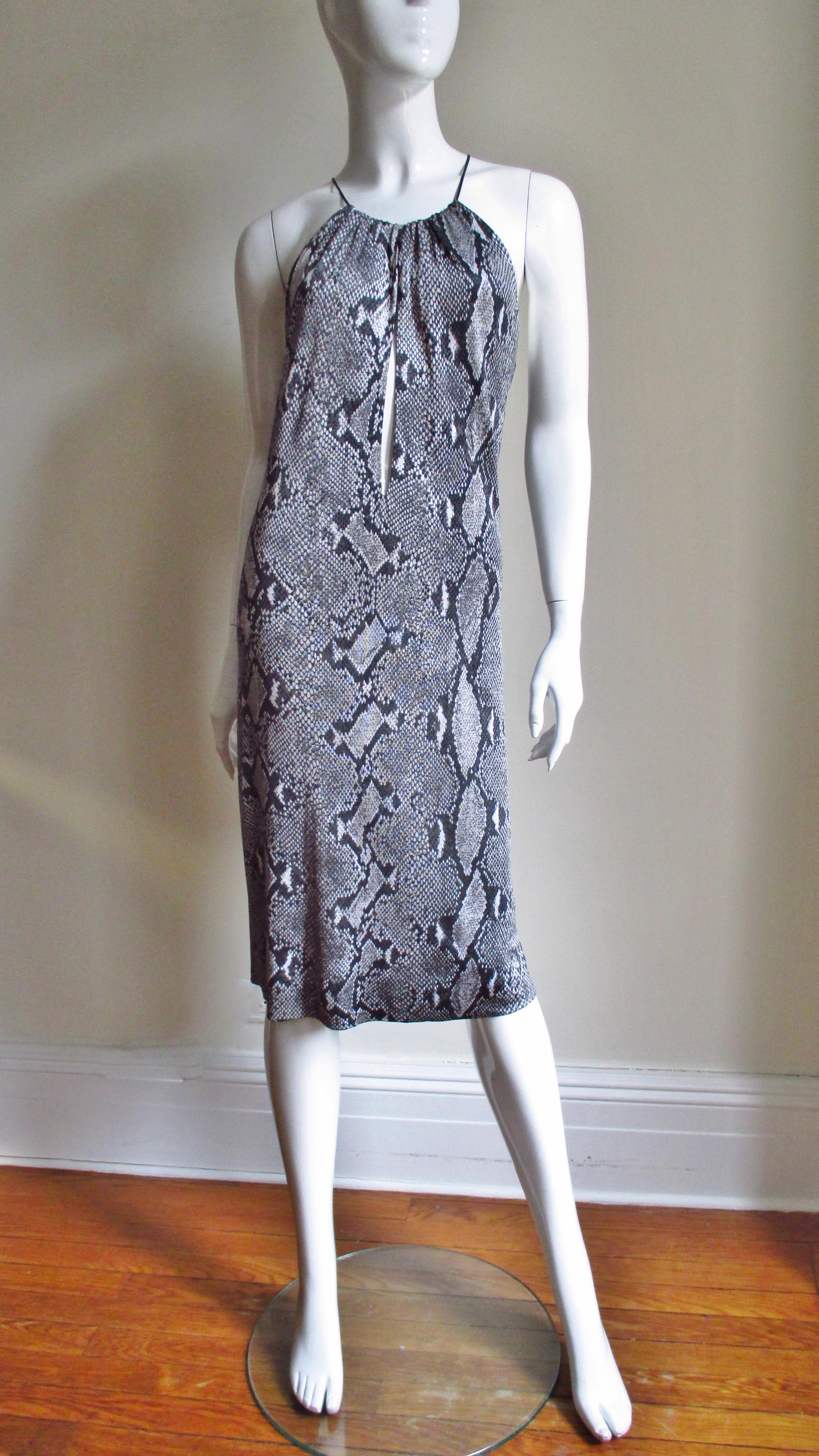 Tom Ford for Gucci Silk Python Print Dress SS 2000 In Excellent Condition For Sale In Water Mill, NY