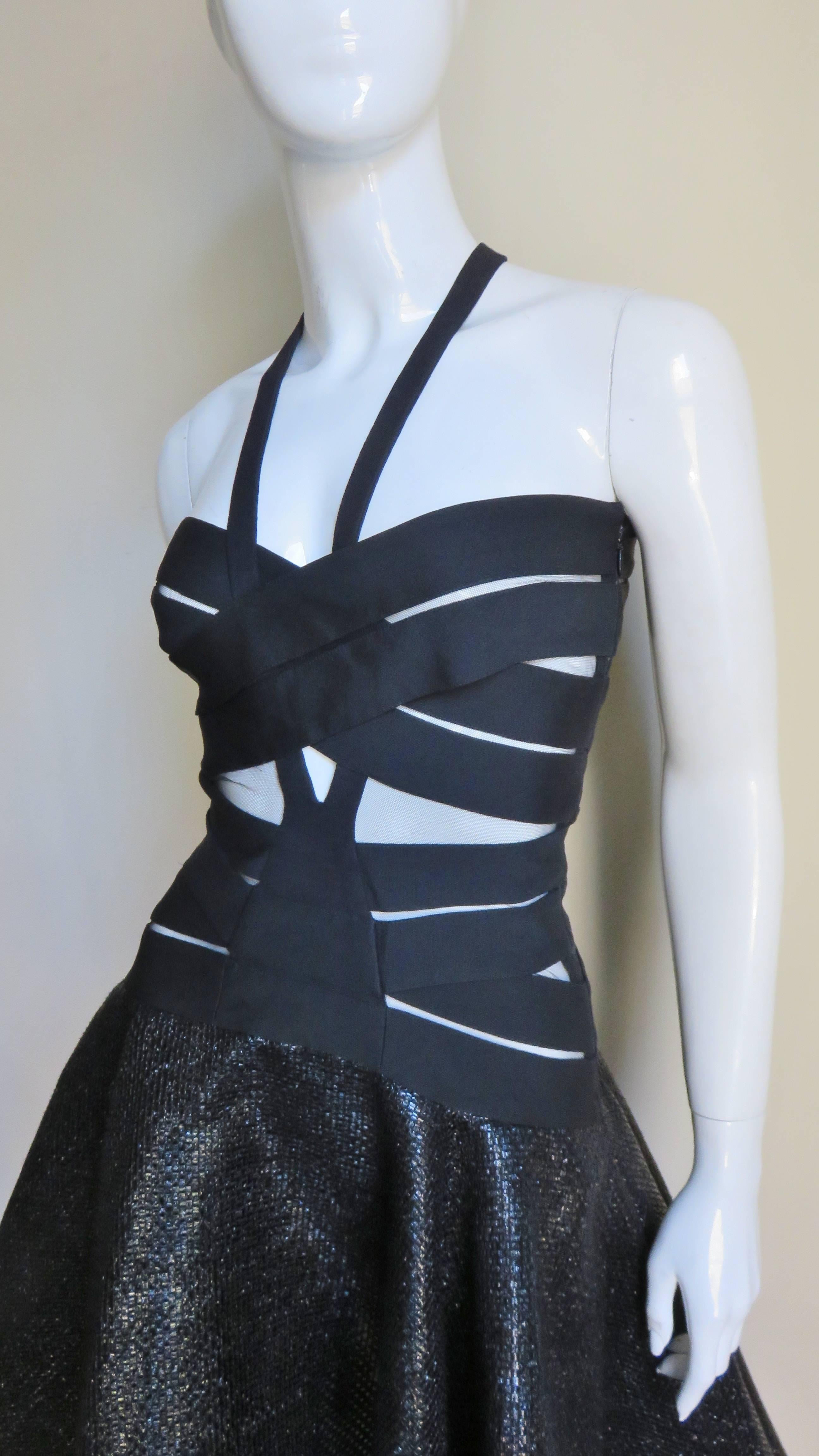 Versace Cutout Runway Bandage Dress with Full Skirt 1