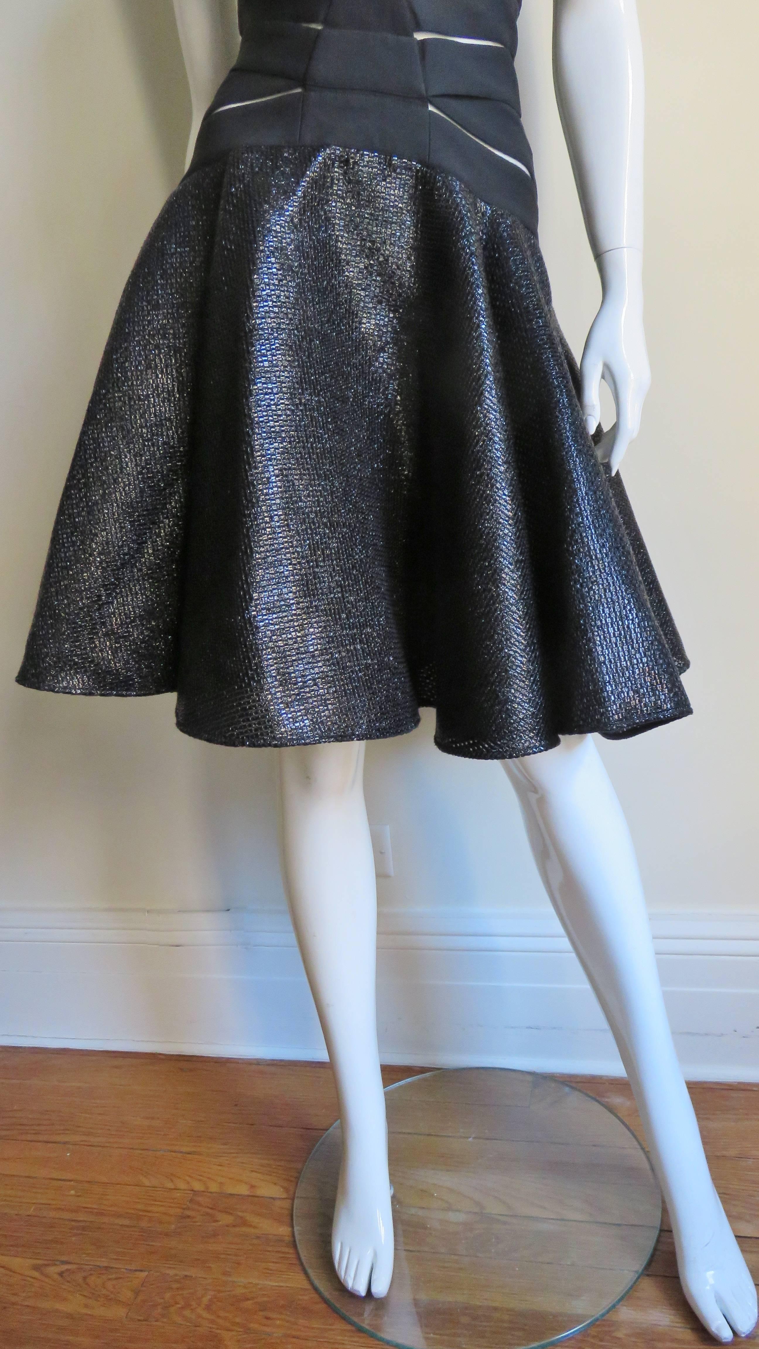 Versace Cutout Runway Bandage Dress with Full Skirt 2