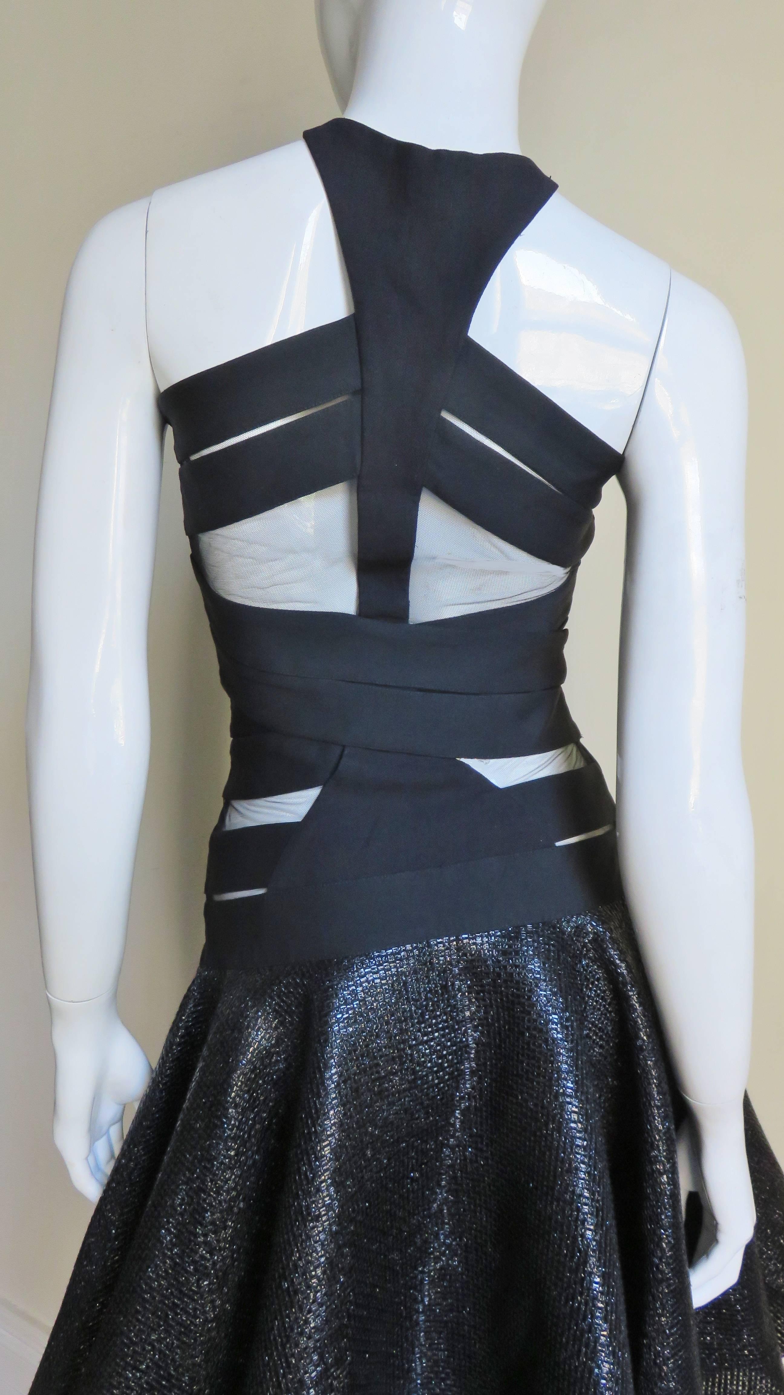 Versace Cutout Runway Bandage Dress with Full Skirt 8