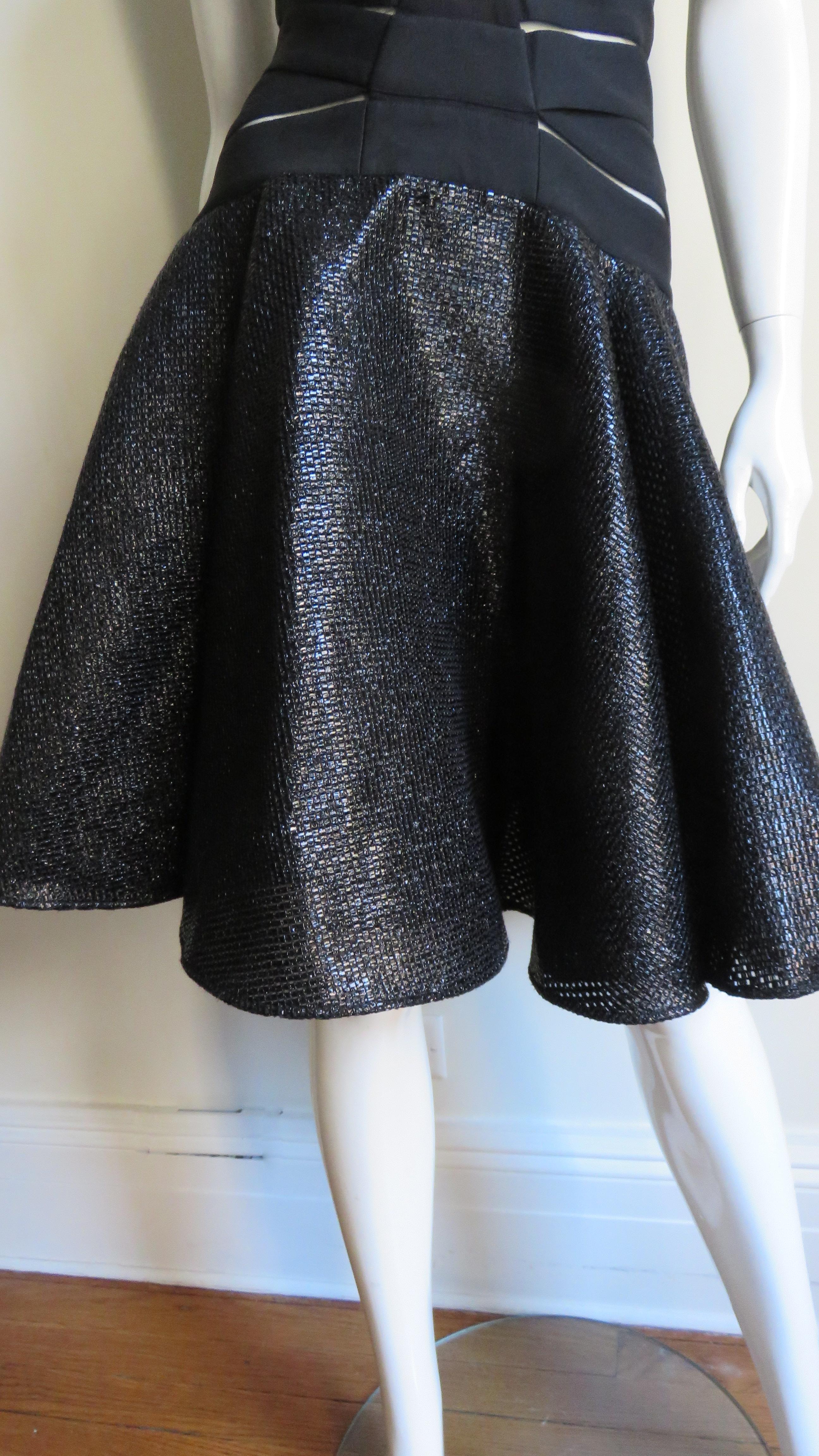 Versace Cutout Runway Bandage Dress with Full Skirt 3