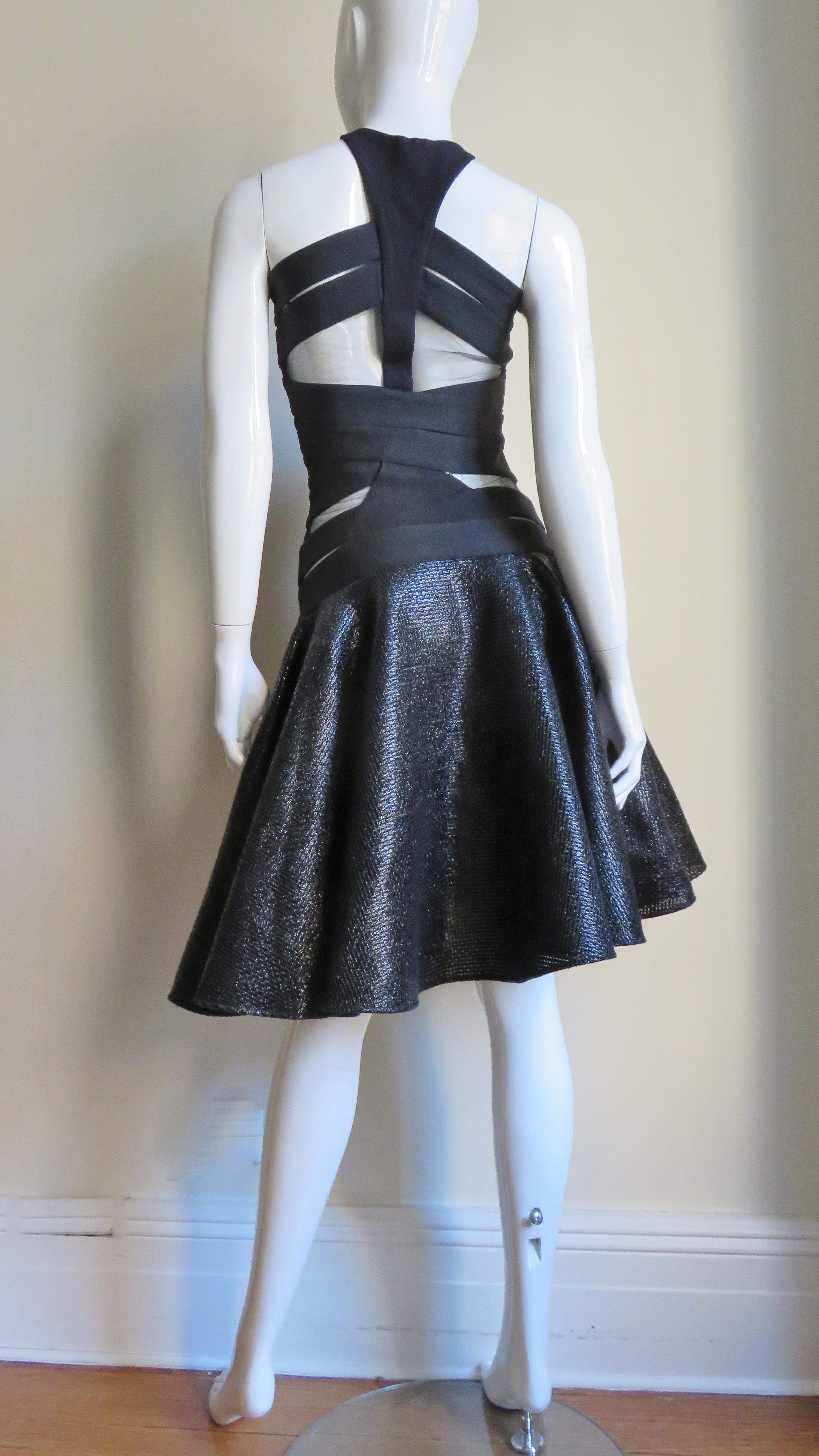 Versace Cutout Runway Bandage Dress with Full Skirt 6