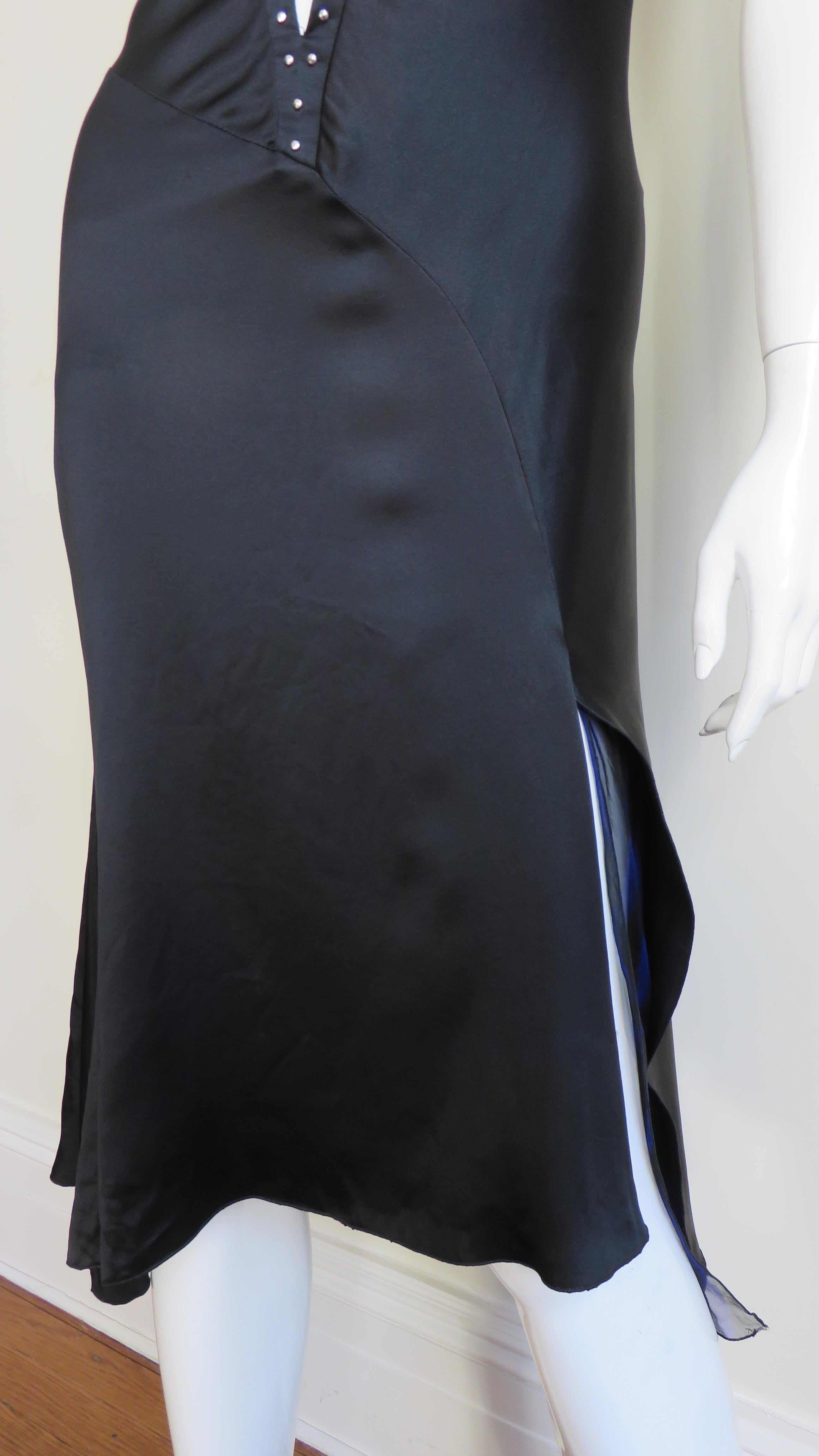   Versace Silk Dress with Studs S/S 2004 In Excellent Condition For Sale In Water Mill, NY