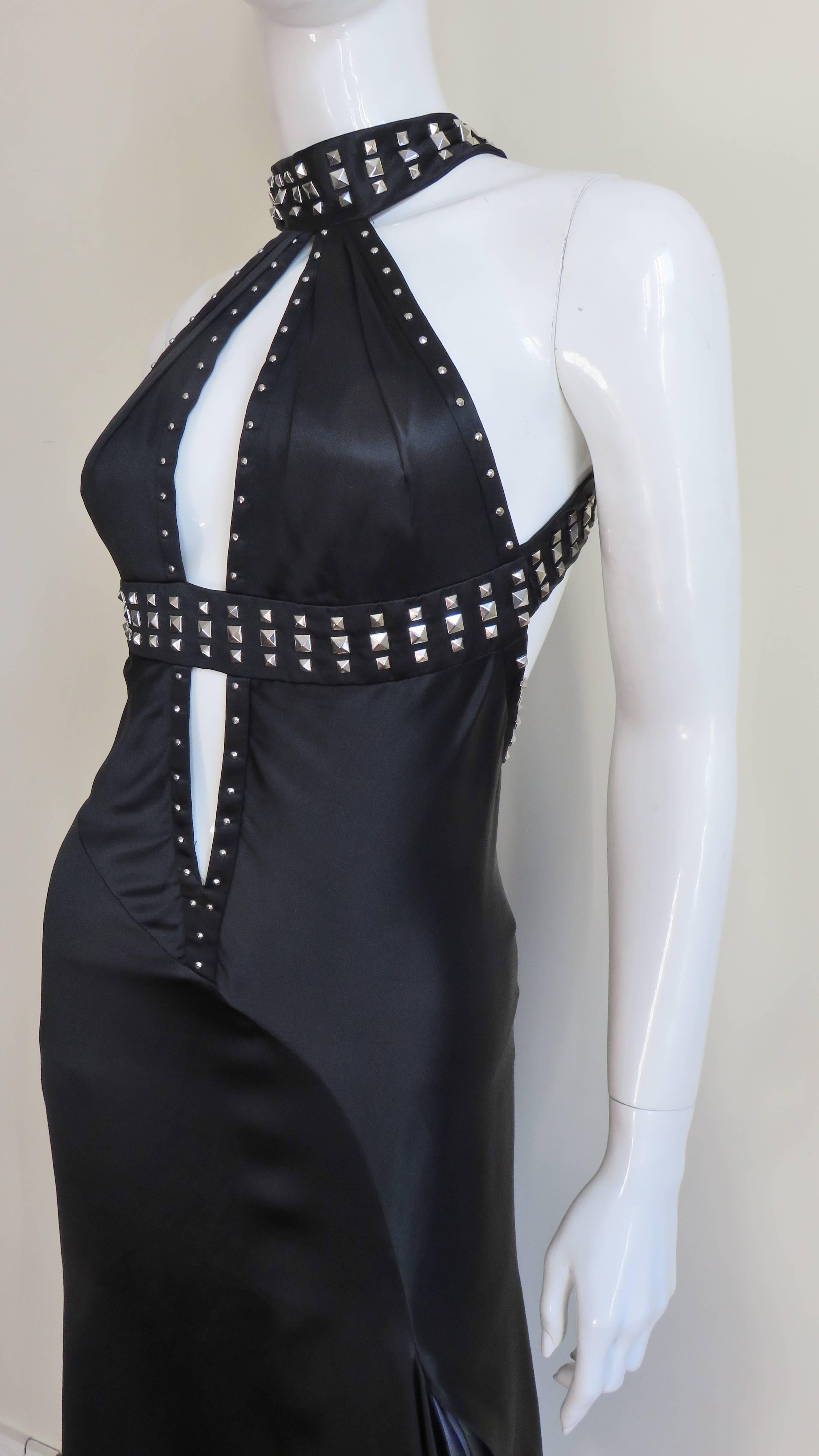 Women's Versace Silk Dress with Studs S/S 2004