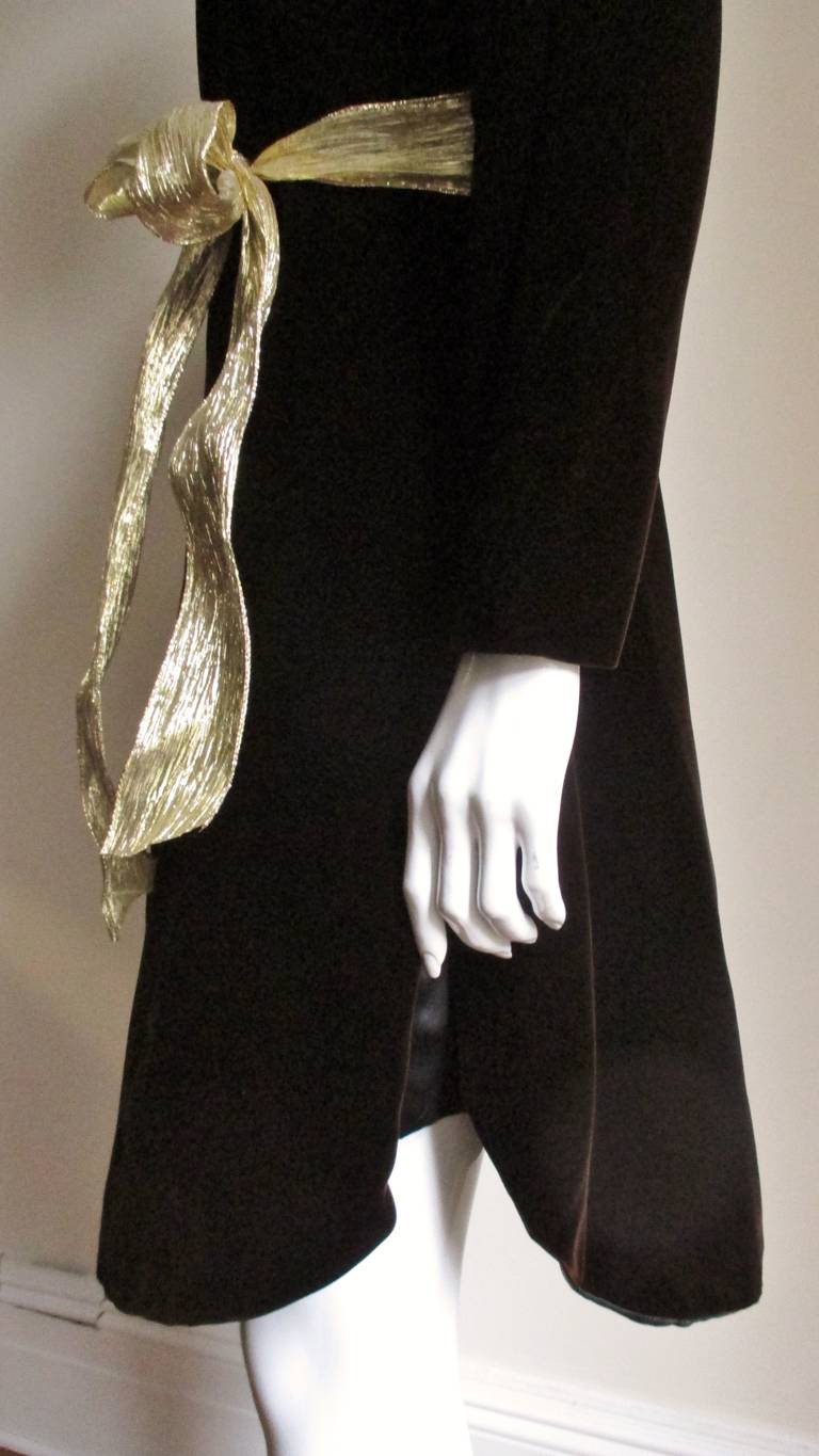 Black 1960s Pierre Cardin Silk Velvet Dress
