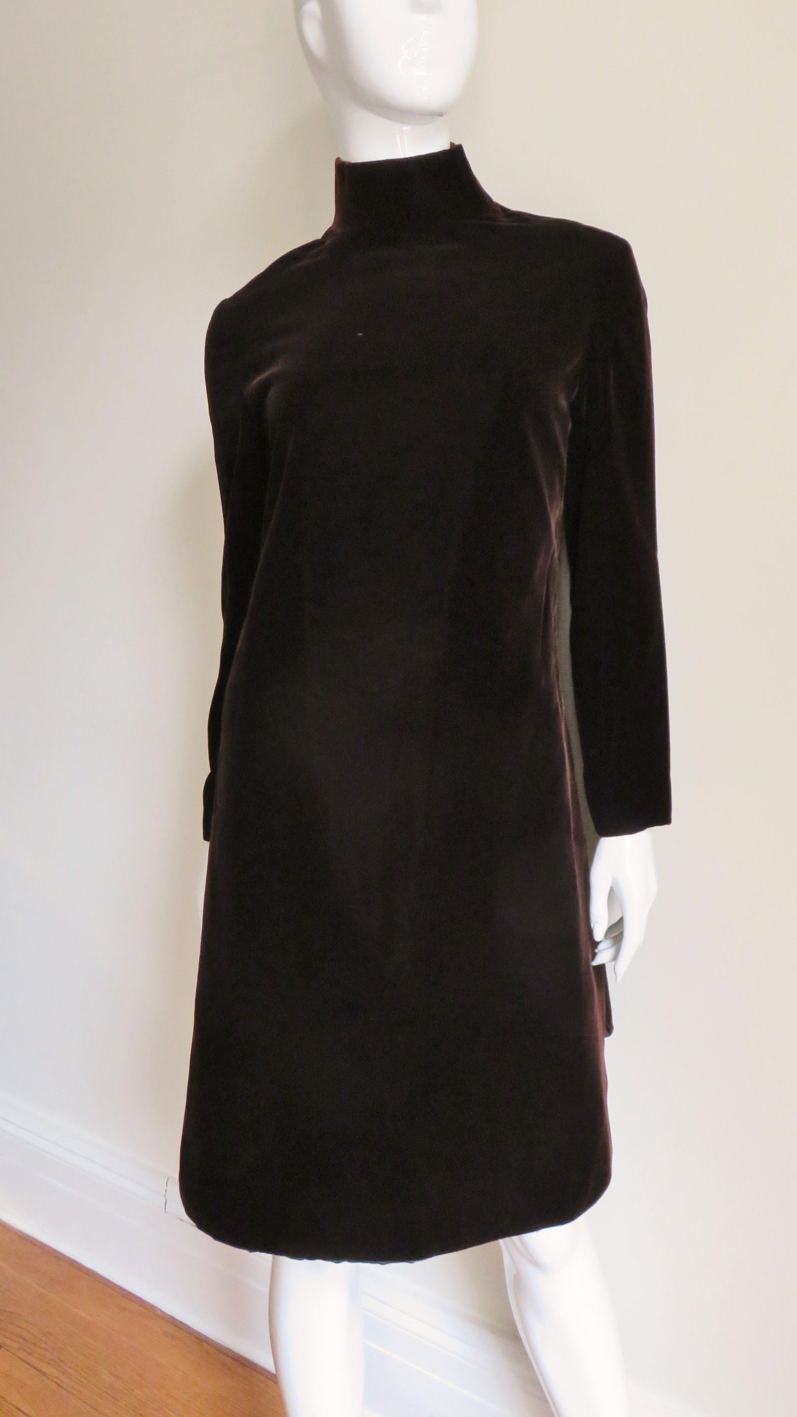 1960s Pierre Cardin Silk Velvet Dress 1