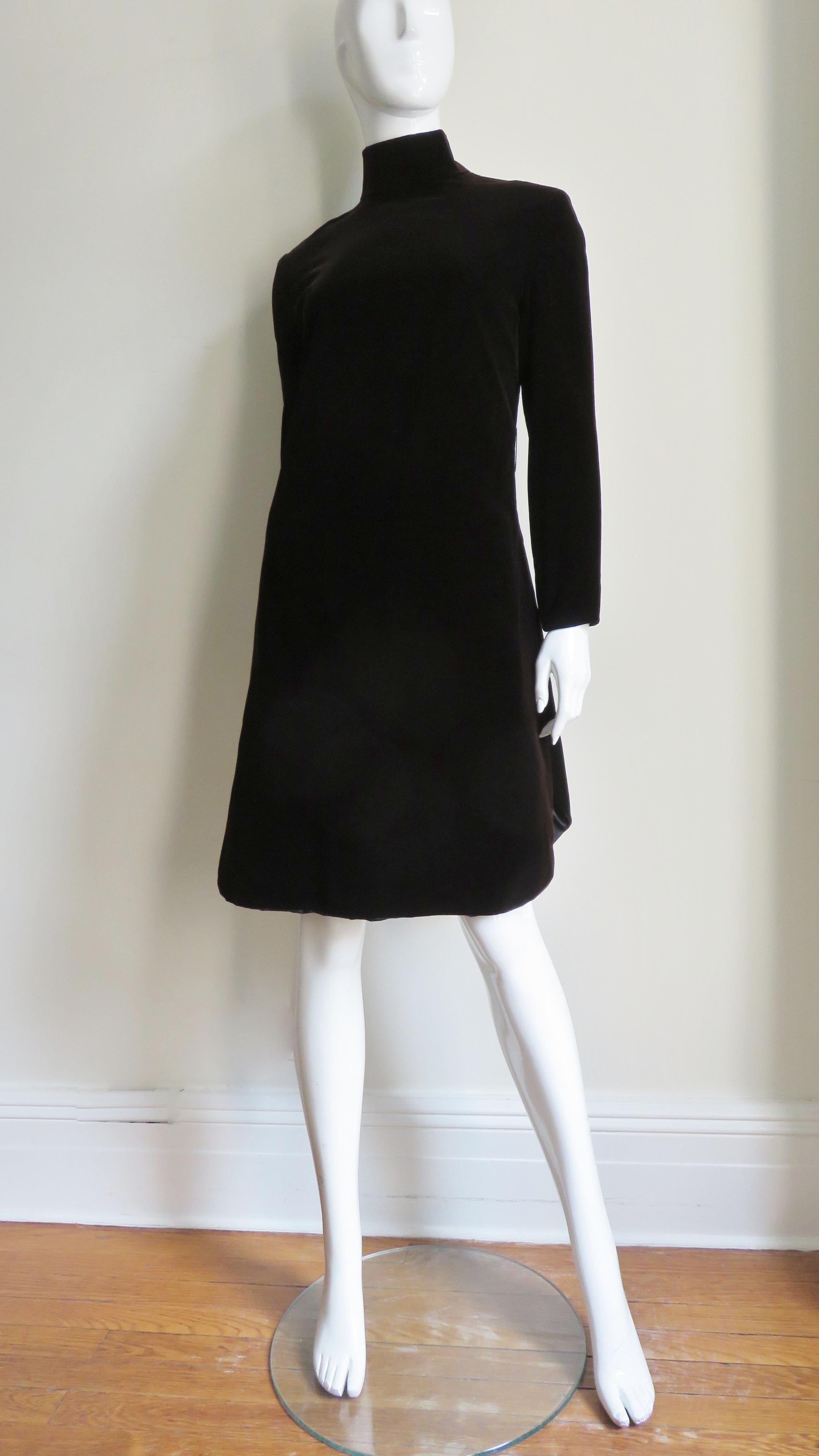 1960s Pierre Cardin Silk Velvet Dress 2