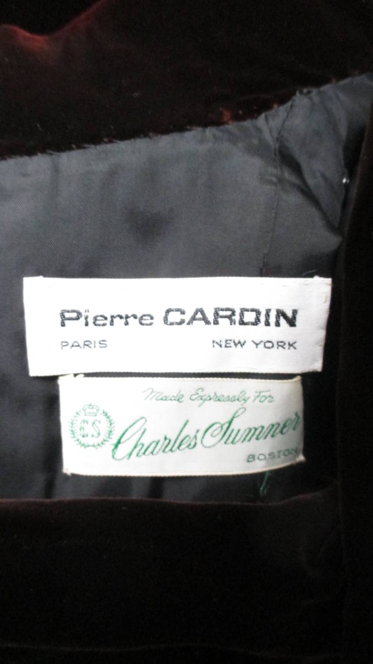 1960s Pierre Cardin Silk Velvet Dress 9