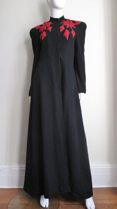 1940s Full Length Coat with Embroidery