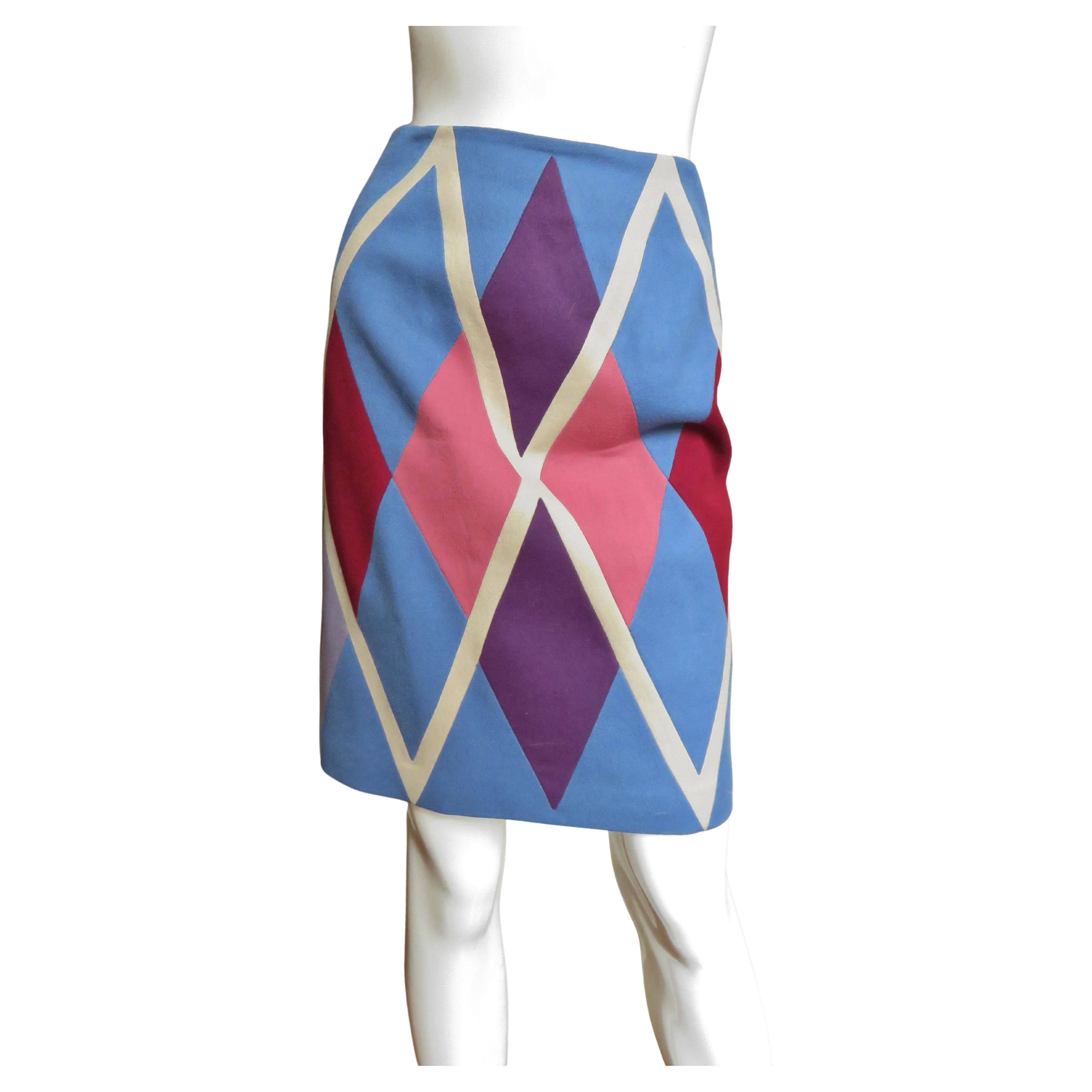 Christian Francis Roth Color Block Skirt 1980s For Sale at 1stDibs