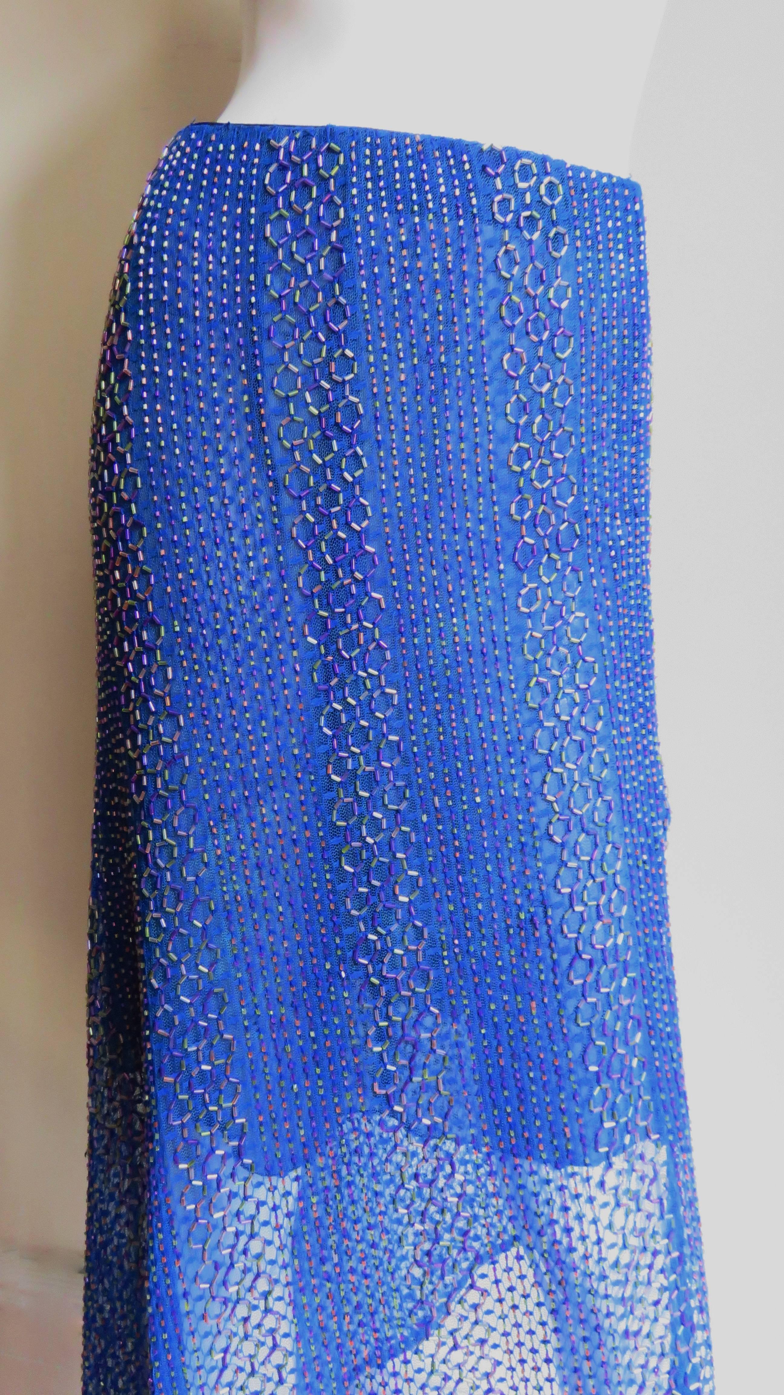 Bleu Ordinary People - Jupe avec perles, neuve en vente