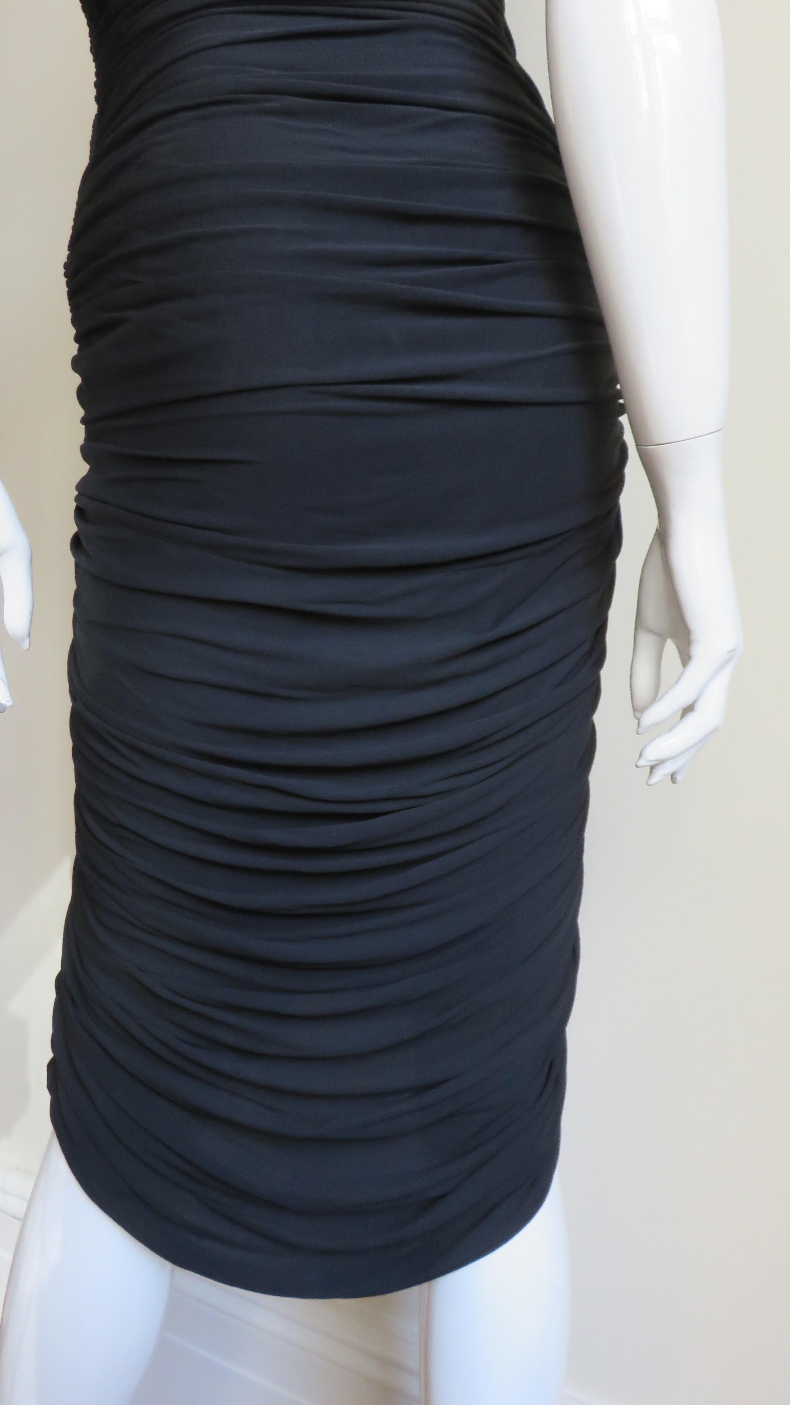 Vicky Tiel 1980s Strapless Ruched Dress For Sale 5