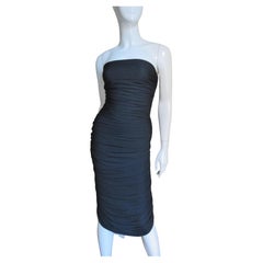 Vicky Tiel 1980s Strapless Ruched Dress