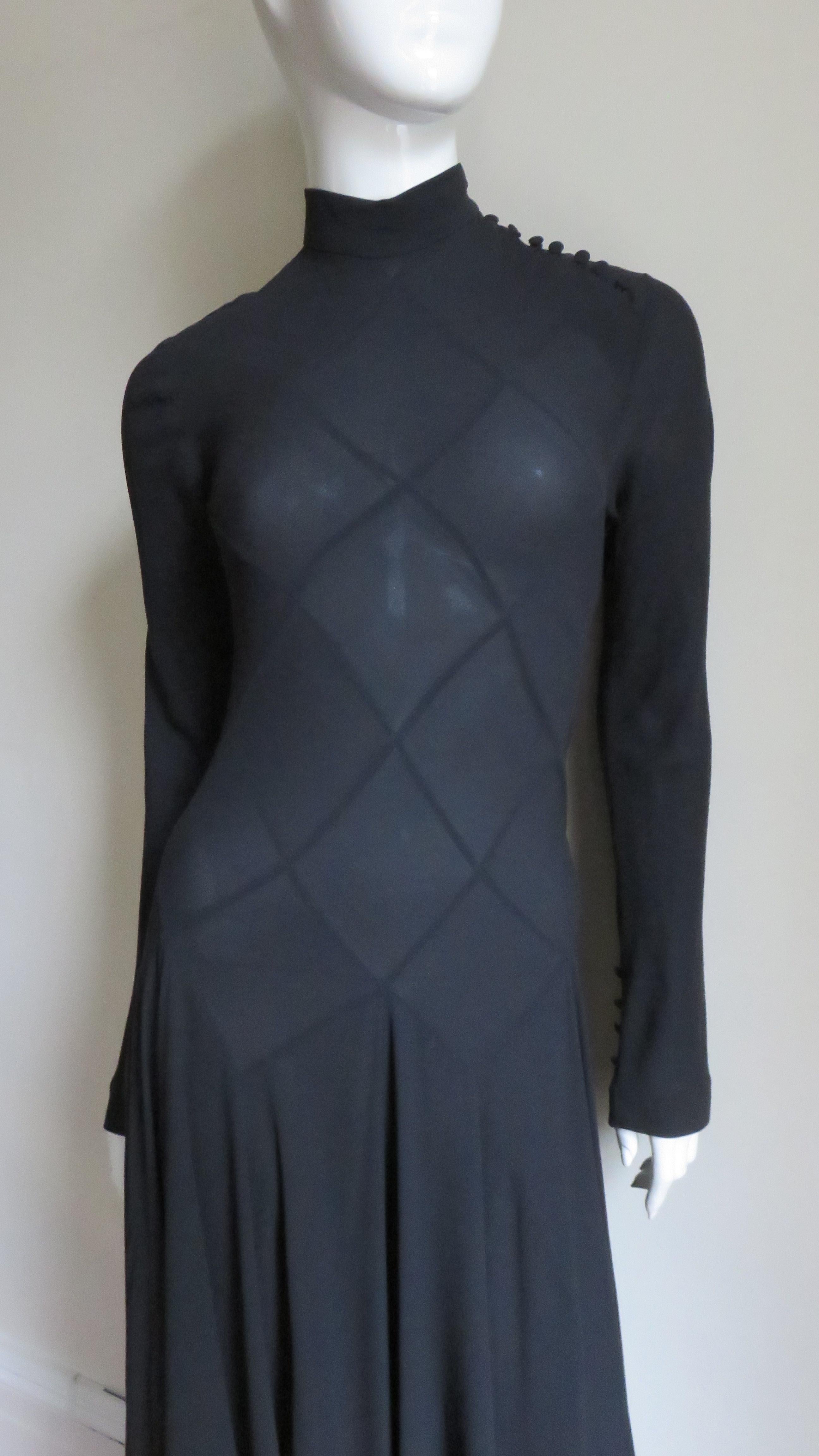 Calvin Klein - Robe longue en soie avec motifs marins complexes Pour femmes en vente
