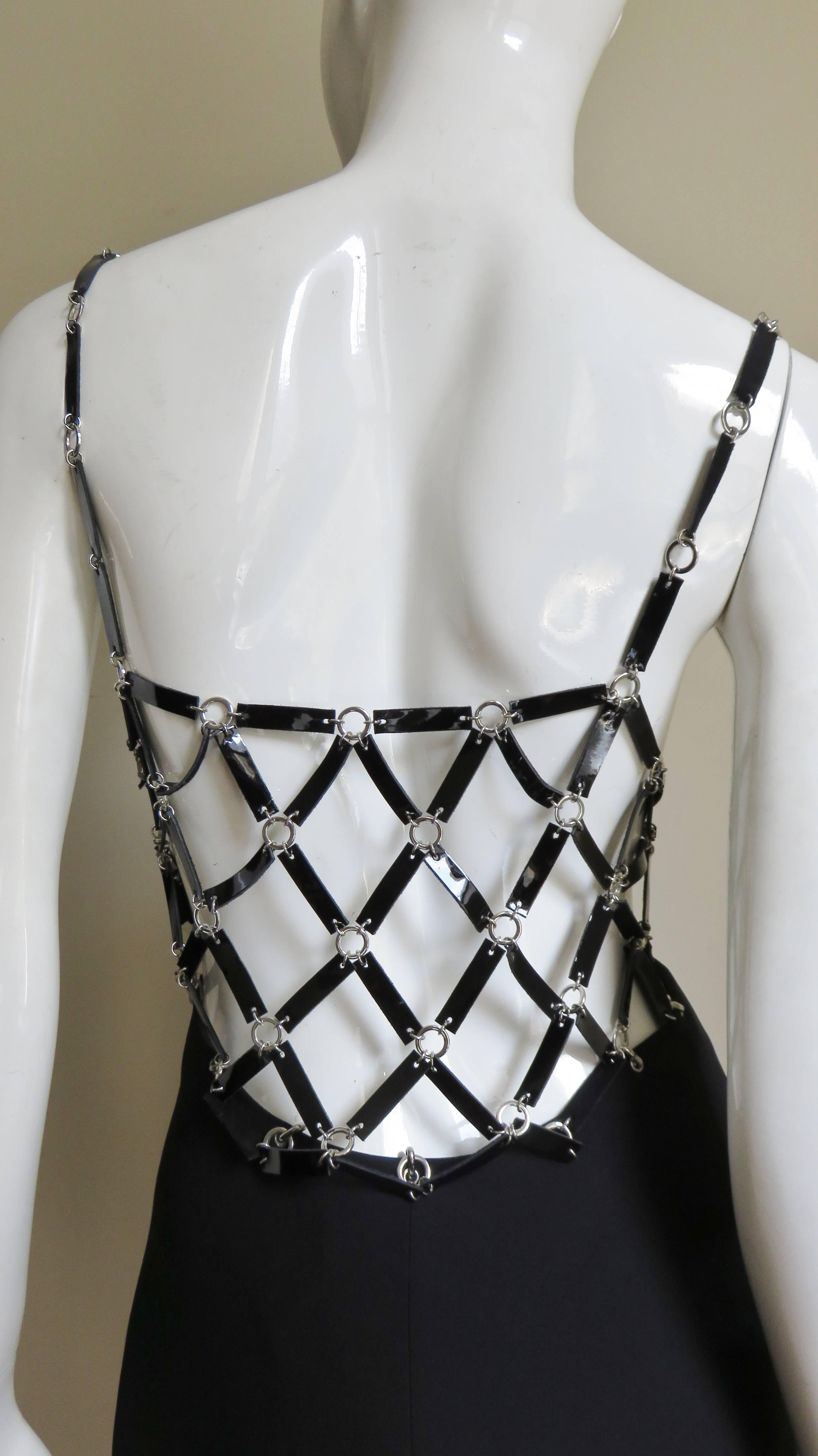 Versace Silk Dress with Leather Links and Cut outs 7