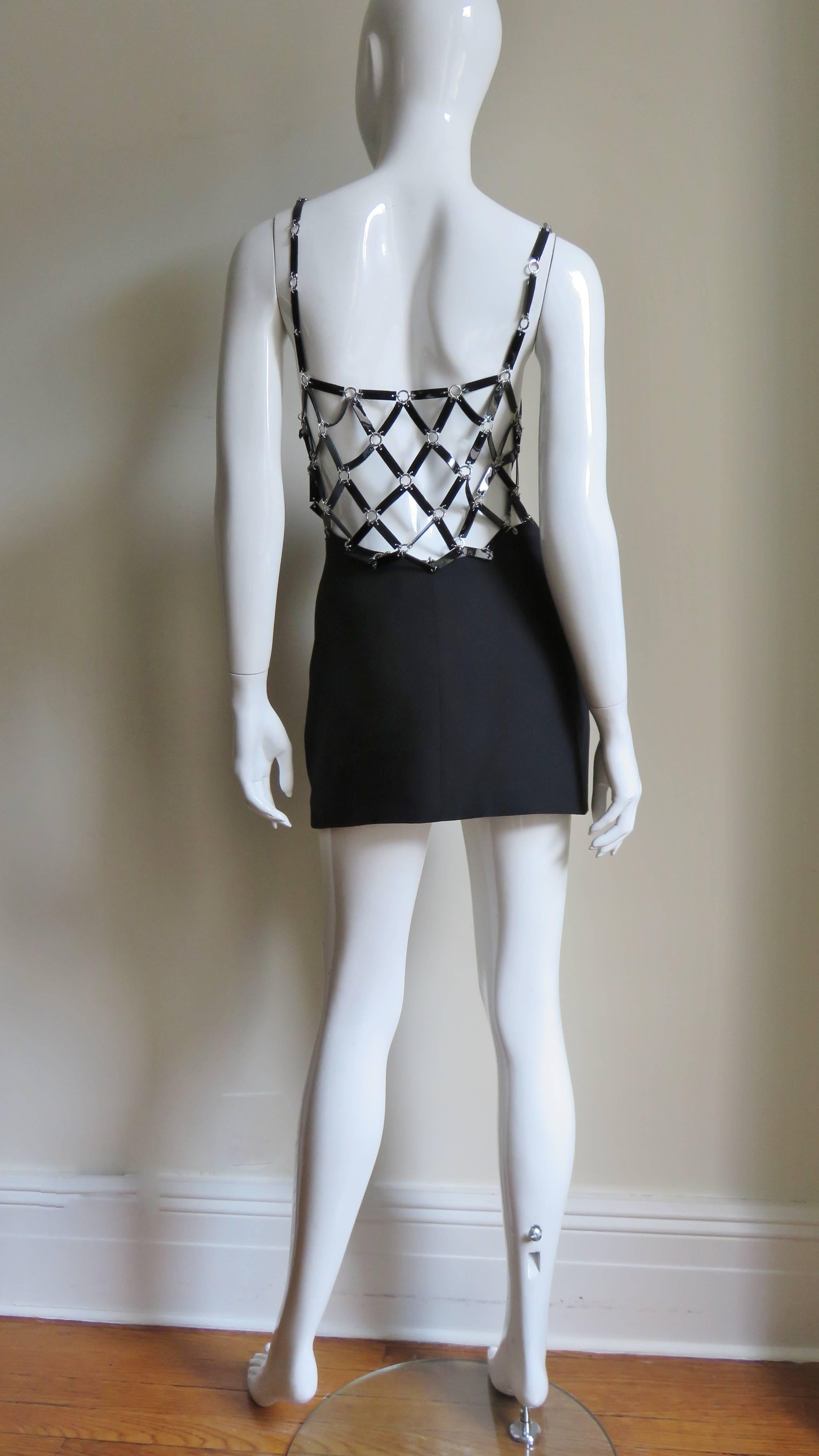 Versace Silk Dress with Leather Links and Cut outs 10