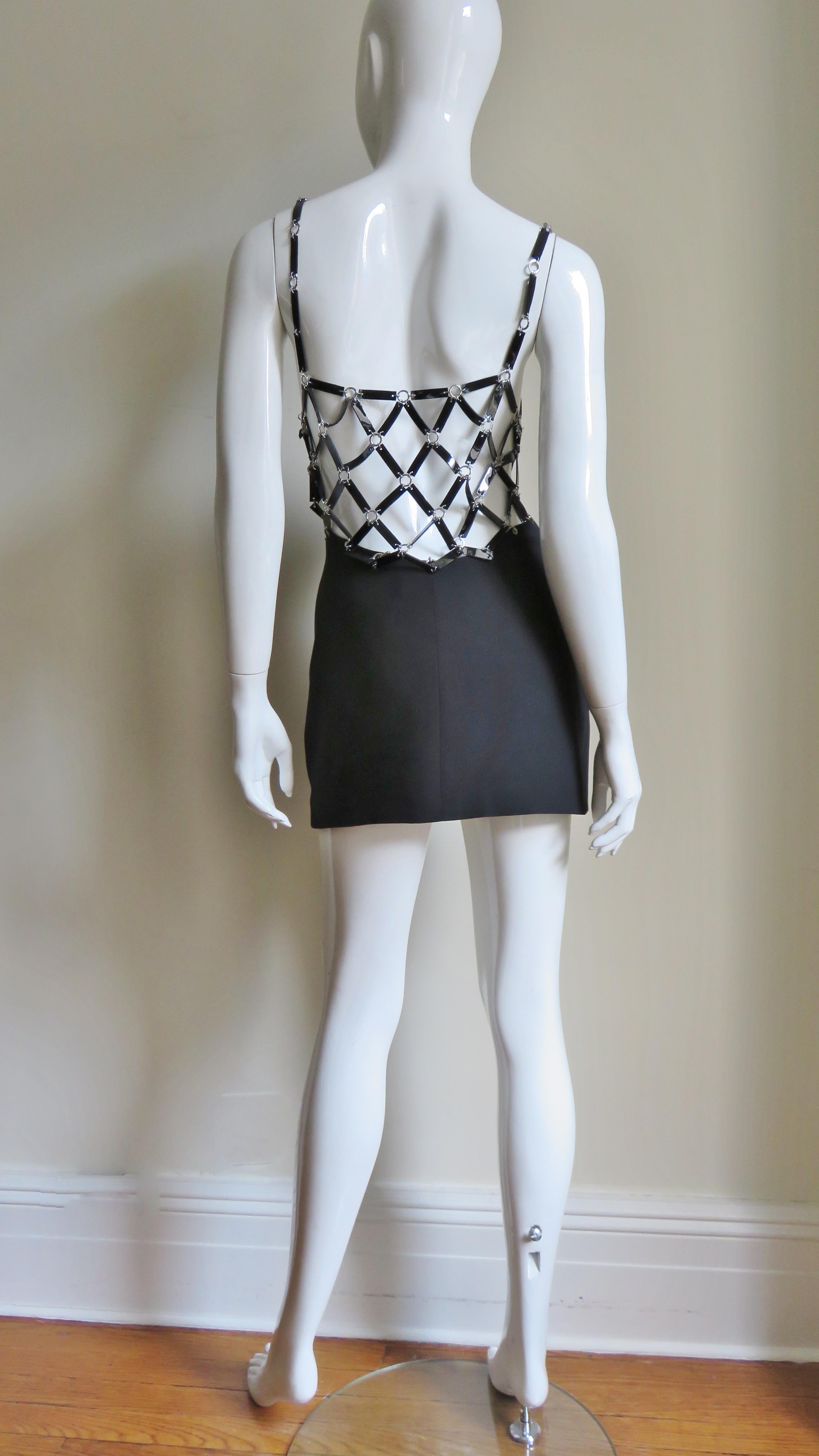 Versace Silk Dress with Leather Links and Cut outs 5
