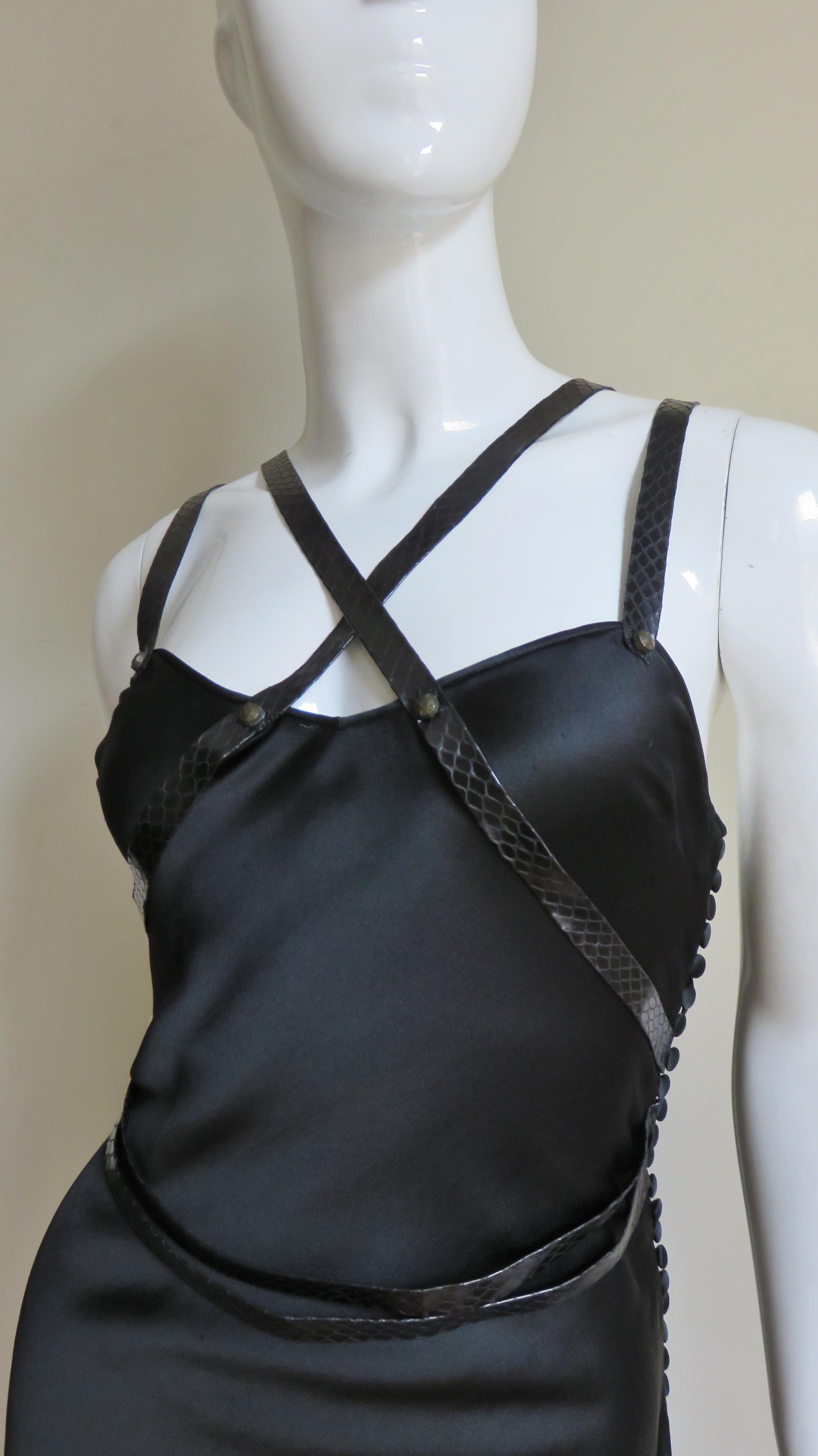 Black Christian Dior Silk Dress with Harness