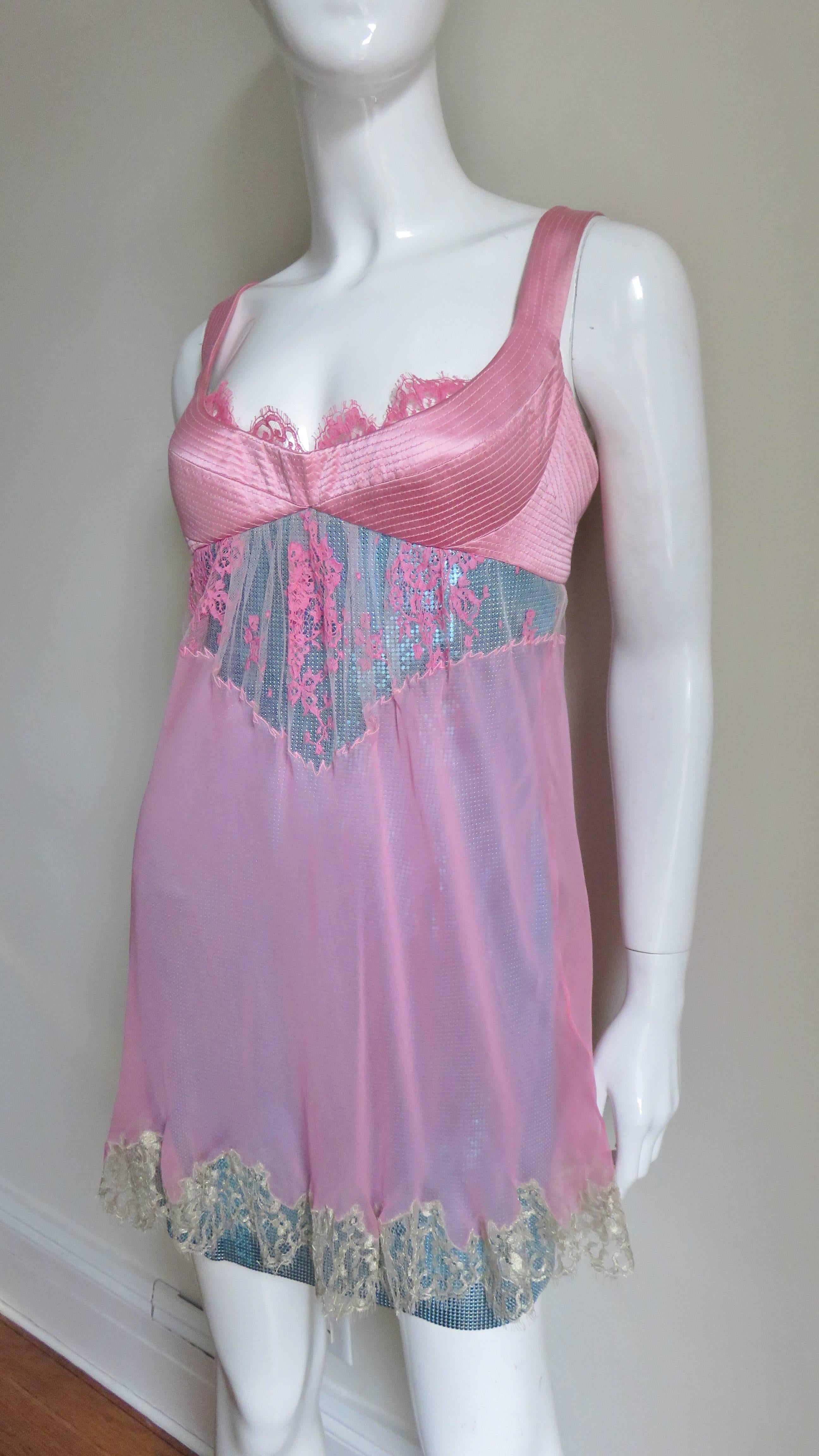 Gray 1990s Gianni Versace Metal Mesh Chain Mail Dress