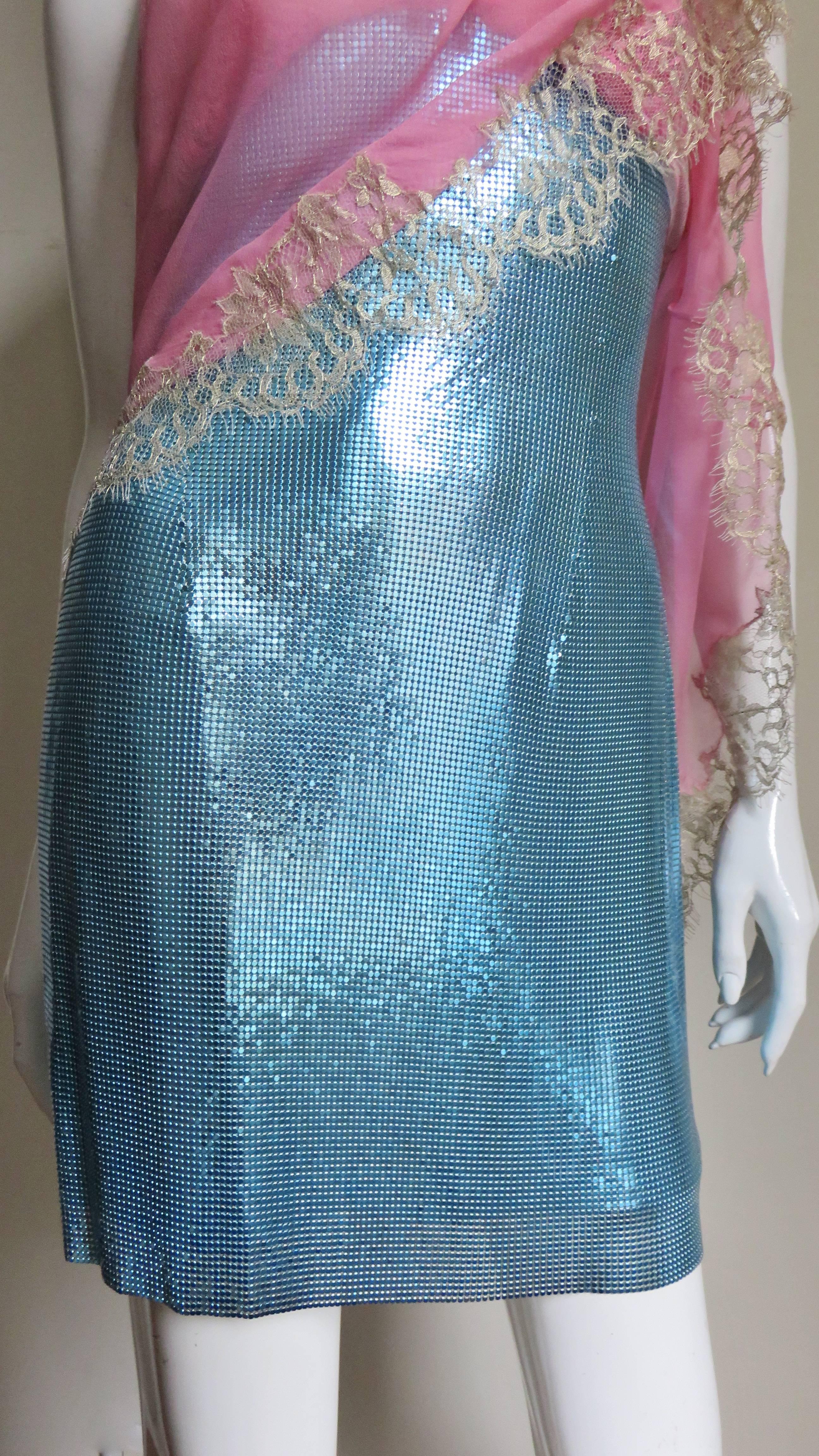 1990s Gianni Versace Metal Mesh Chain Mail Dress In Good Condition In Water Mill, NY