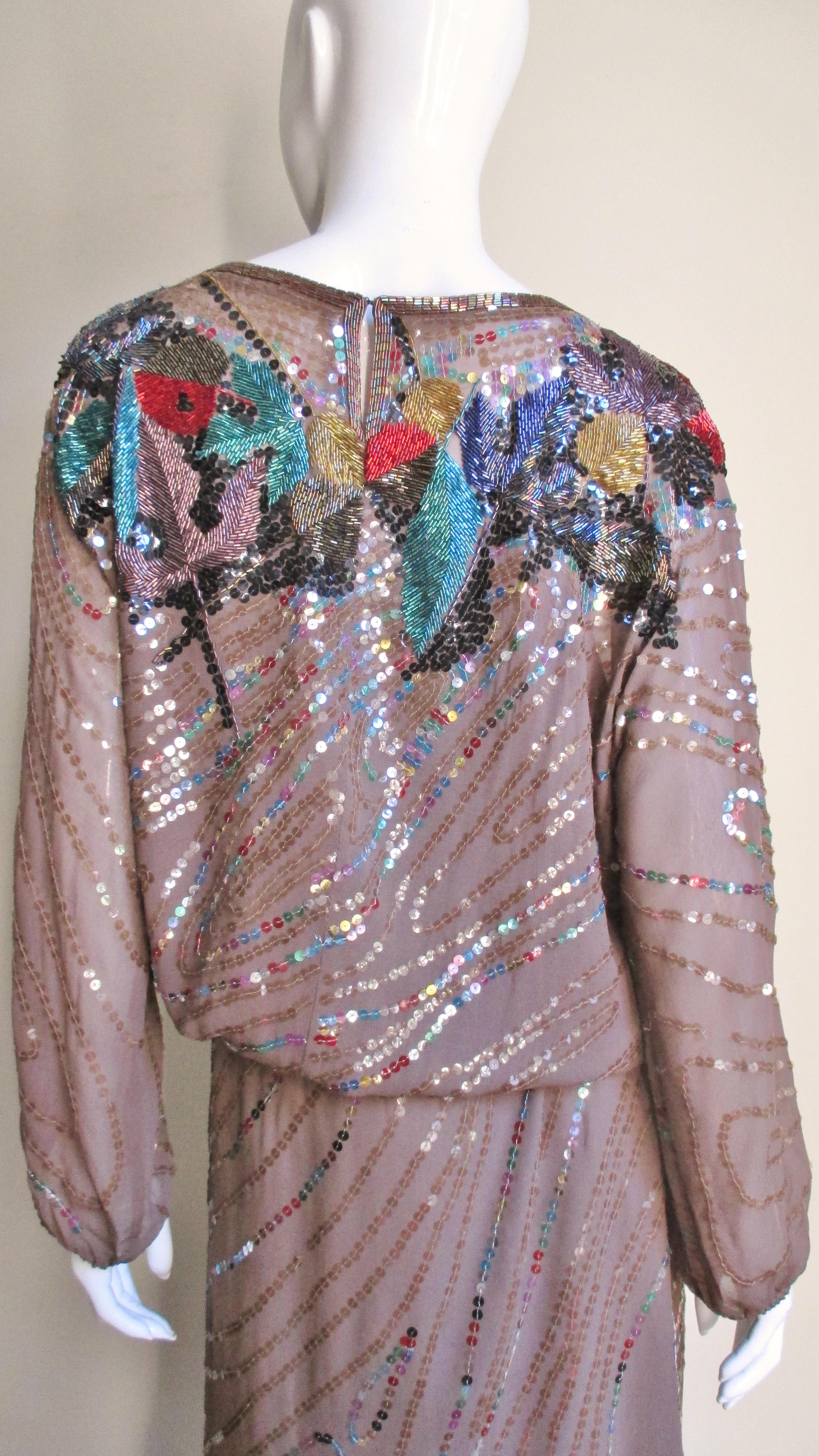 Neil Bieff Arturo Herrera Silk Skirt and Top Set 1970s For Sale 5