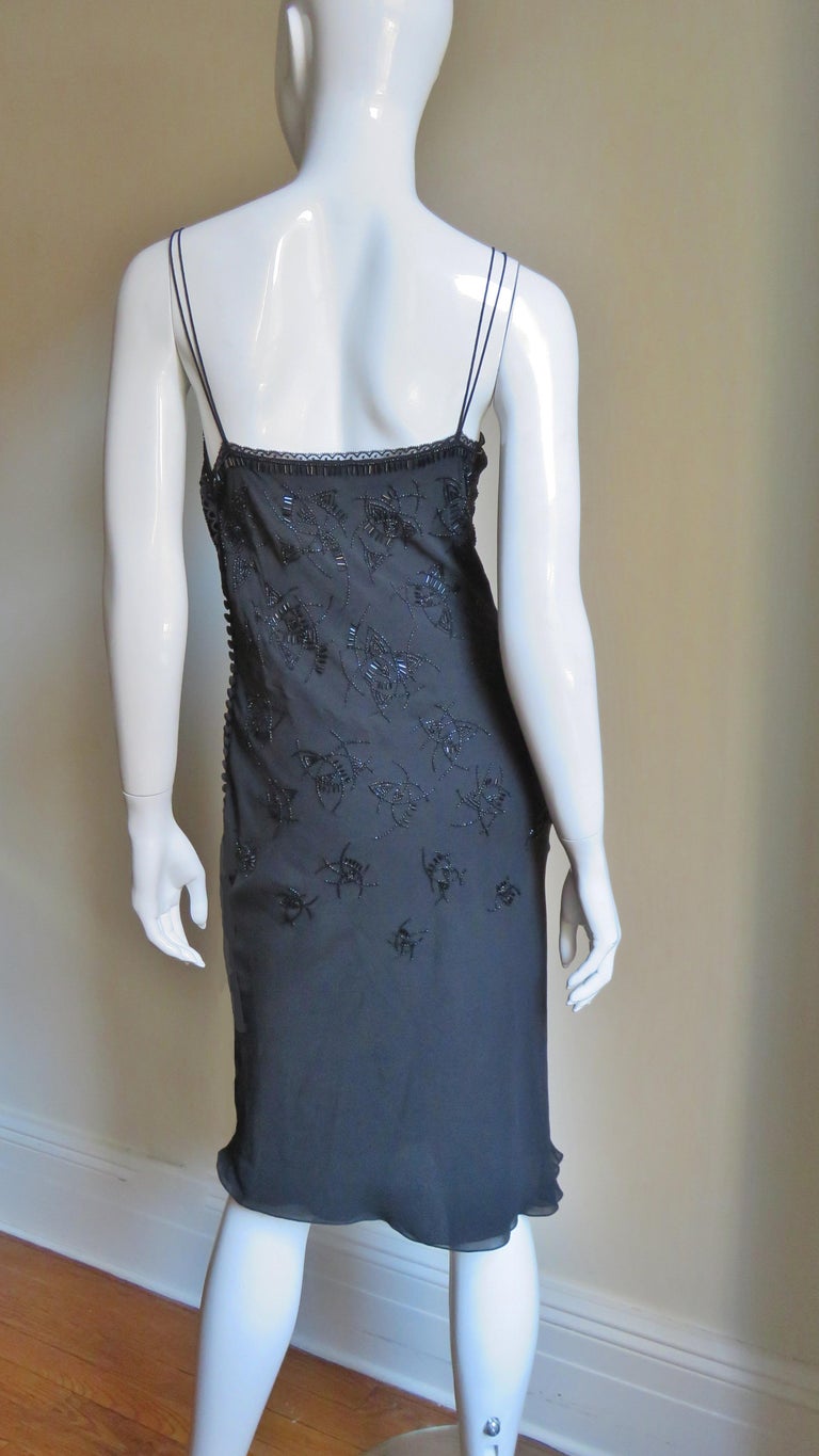 1990s Christian Dior Beaded Slip Dress For Sale at 1stdibs