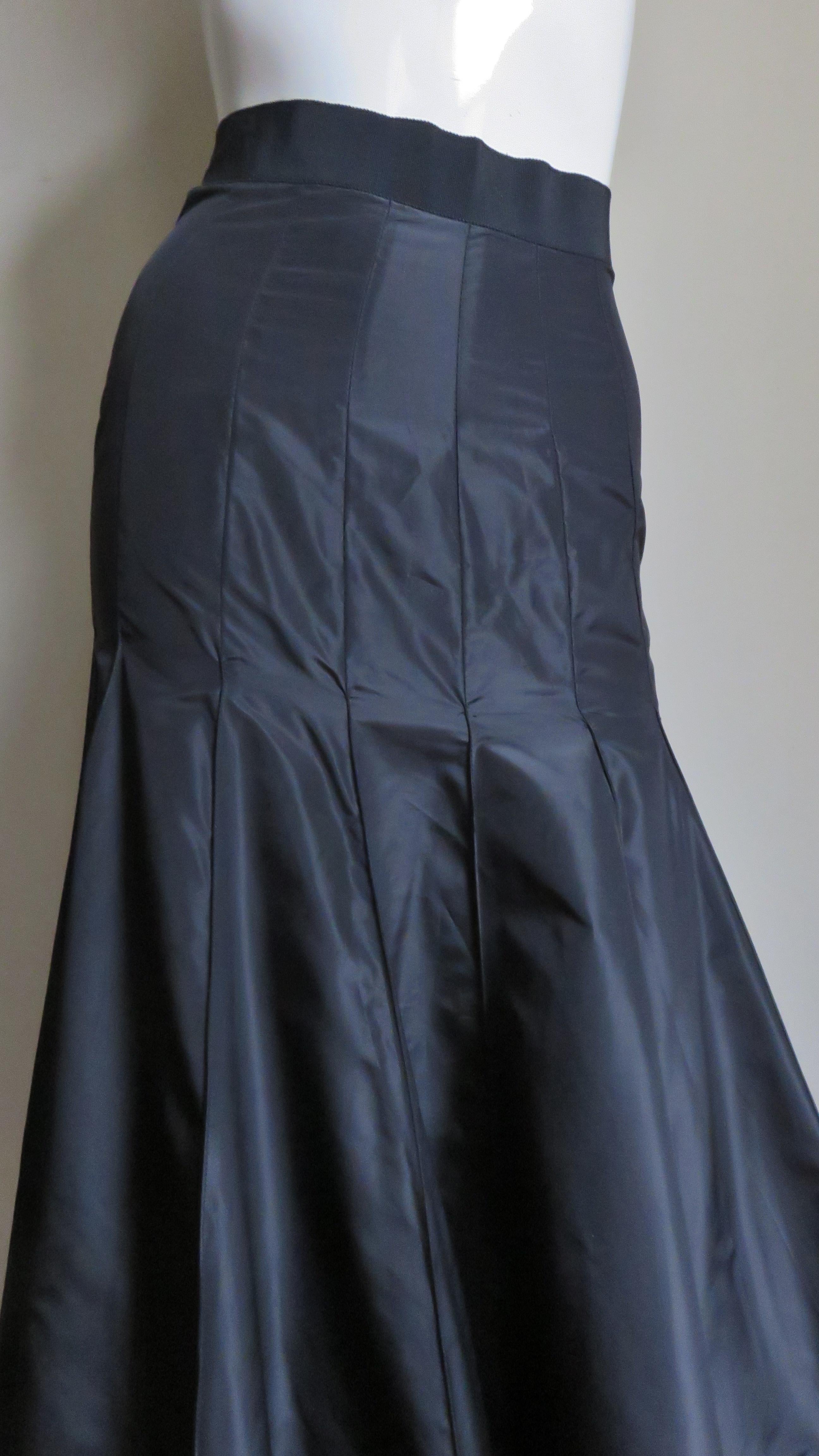 Black Angelo Tarlazzi New Silk Maxi Skirt For Sale