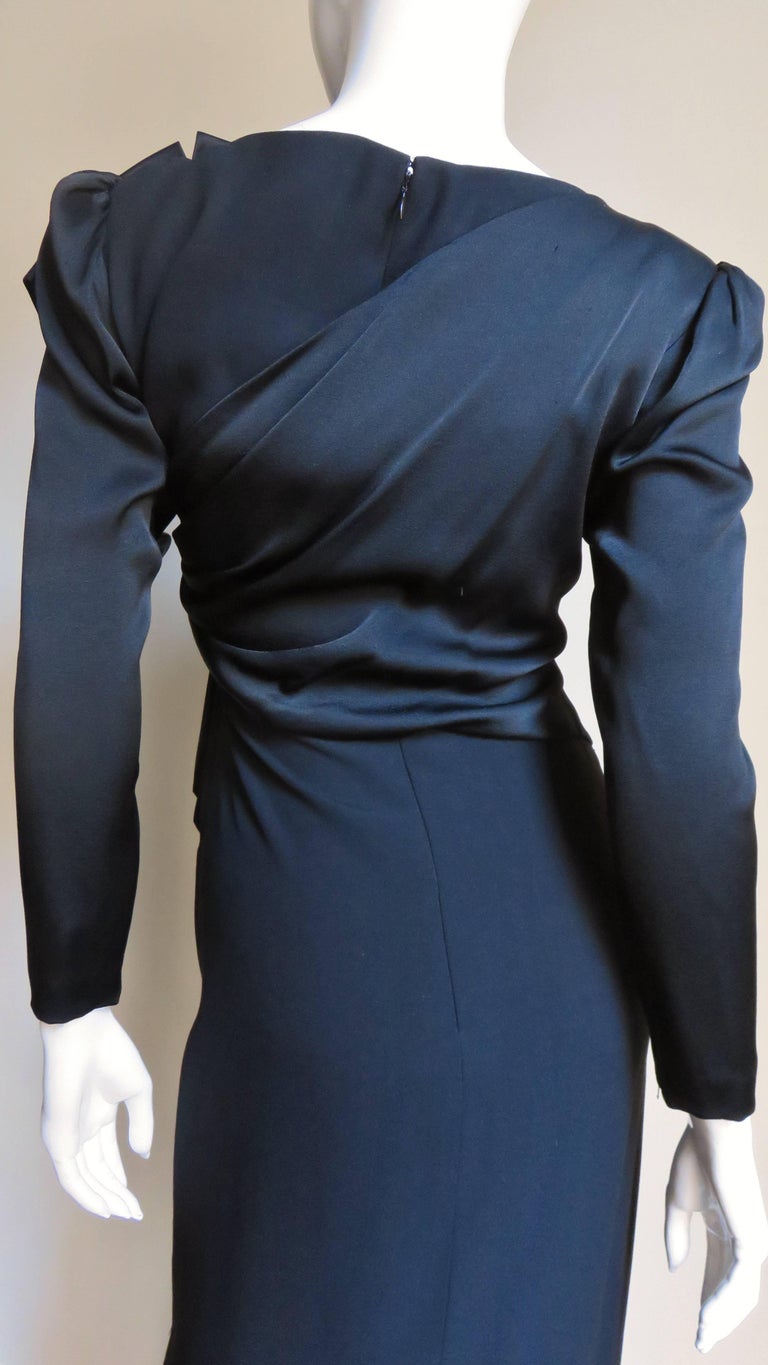 1980s Bill Blass Dress with Dramatic Bow For Sale at 1stdibs
