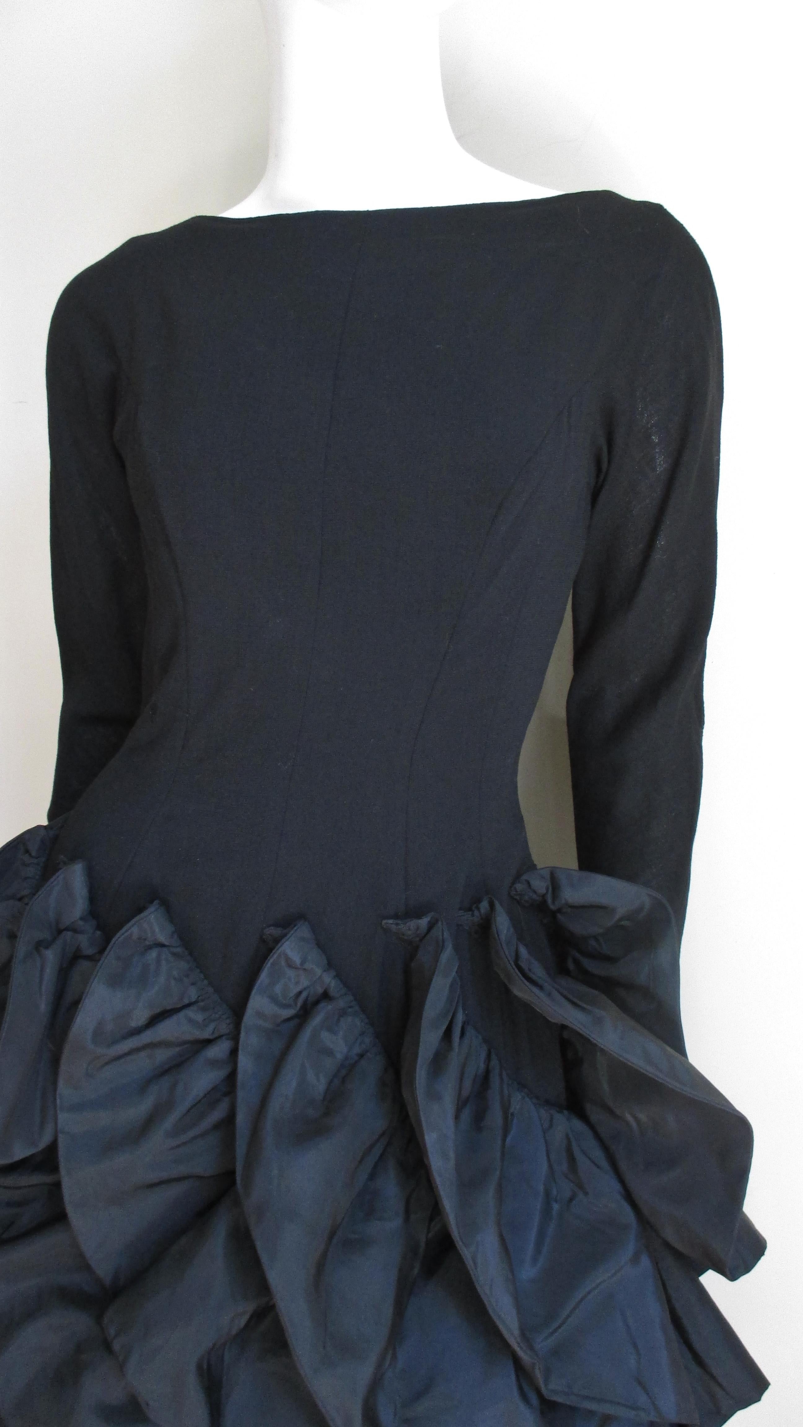 Black Betty Carol 1950s Sculptural Dress For Sale