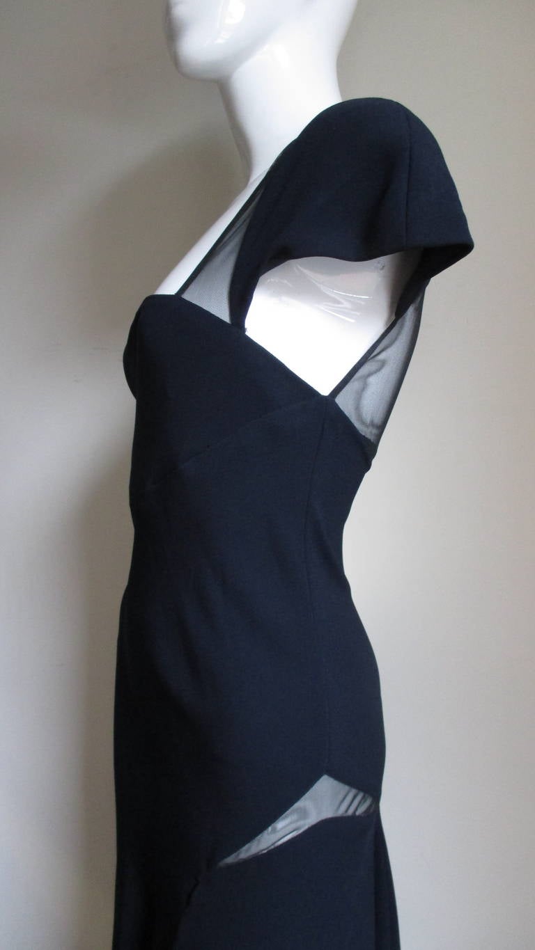 navy blue silk gown