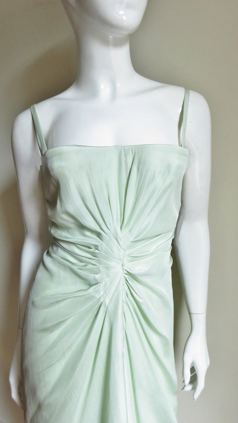 John Galliano for Christian Dior Silk Ruched Corset Dress In Good Condition For Sale In Water Mill, NY