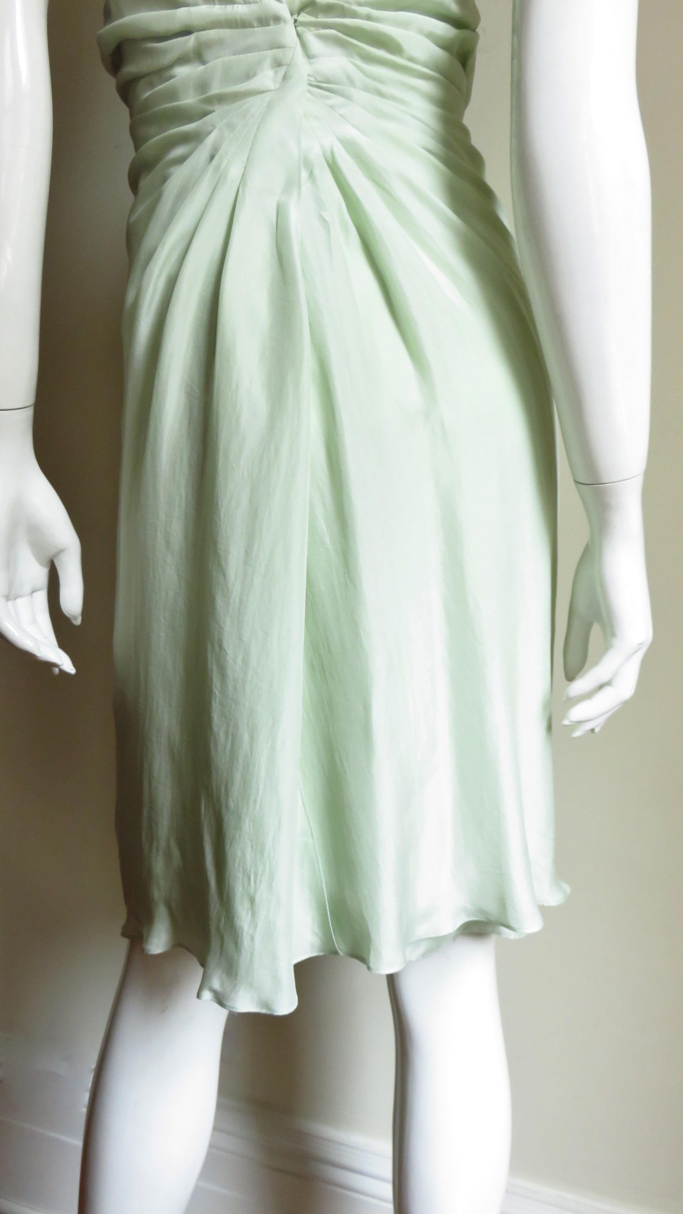 John Galliano for Christian Dior Silk Ruched Corset Dress 4