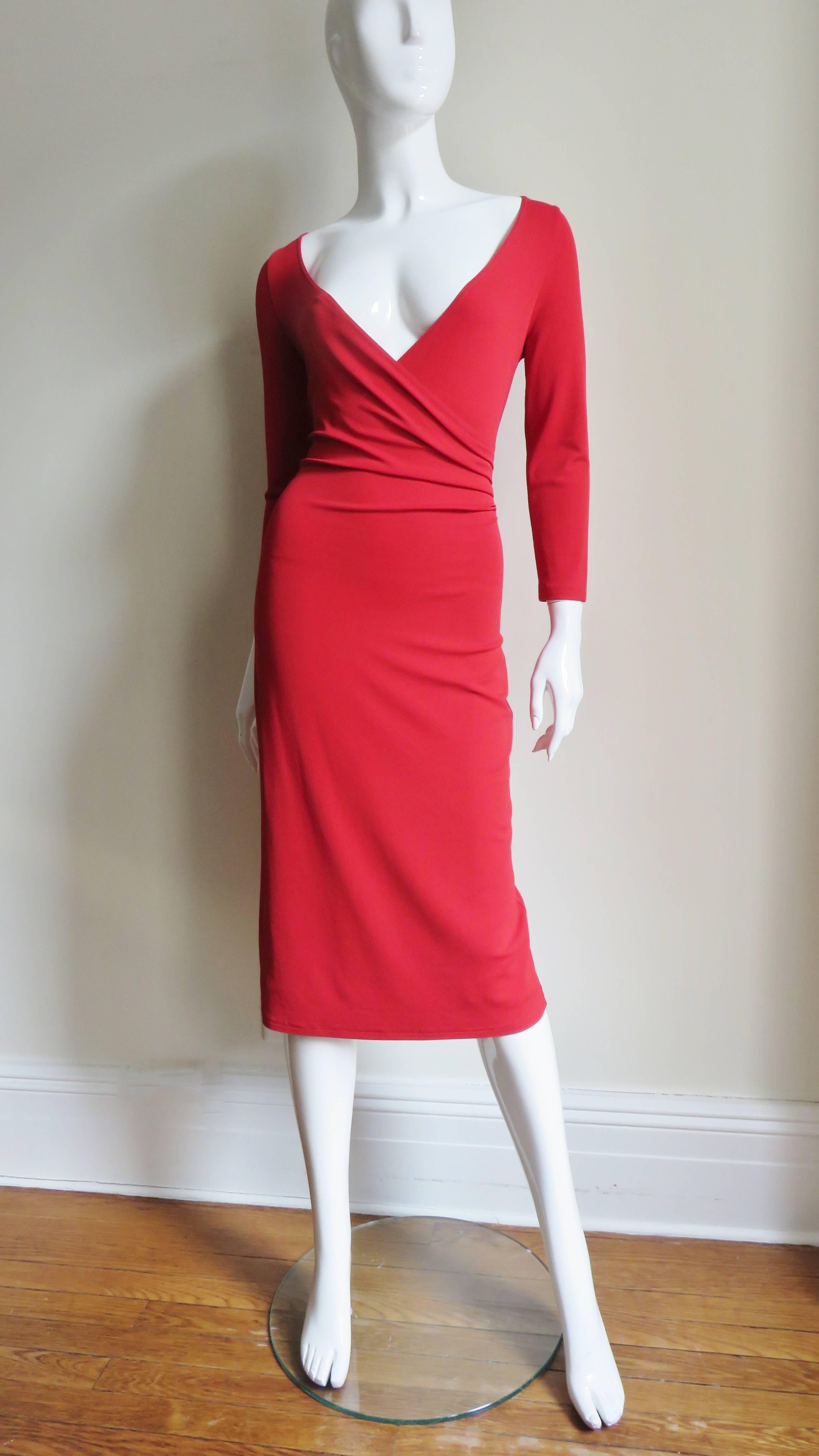 Celine Wrap Bodycon Dress In Good Condition For Sale In Water Mill, NY