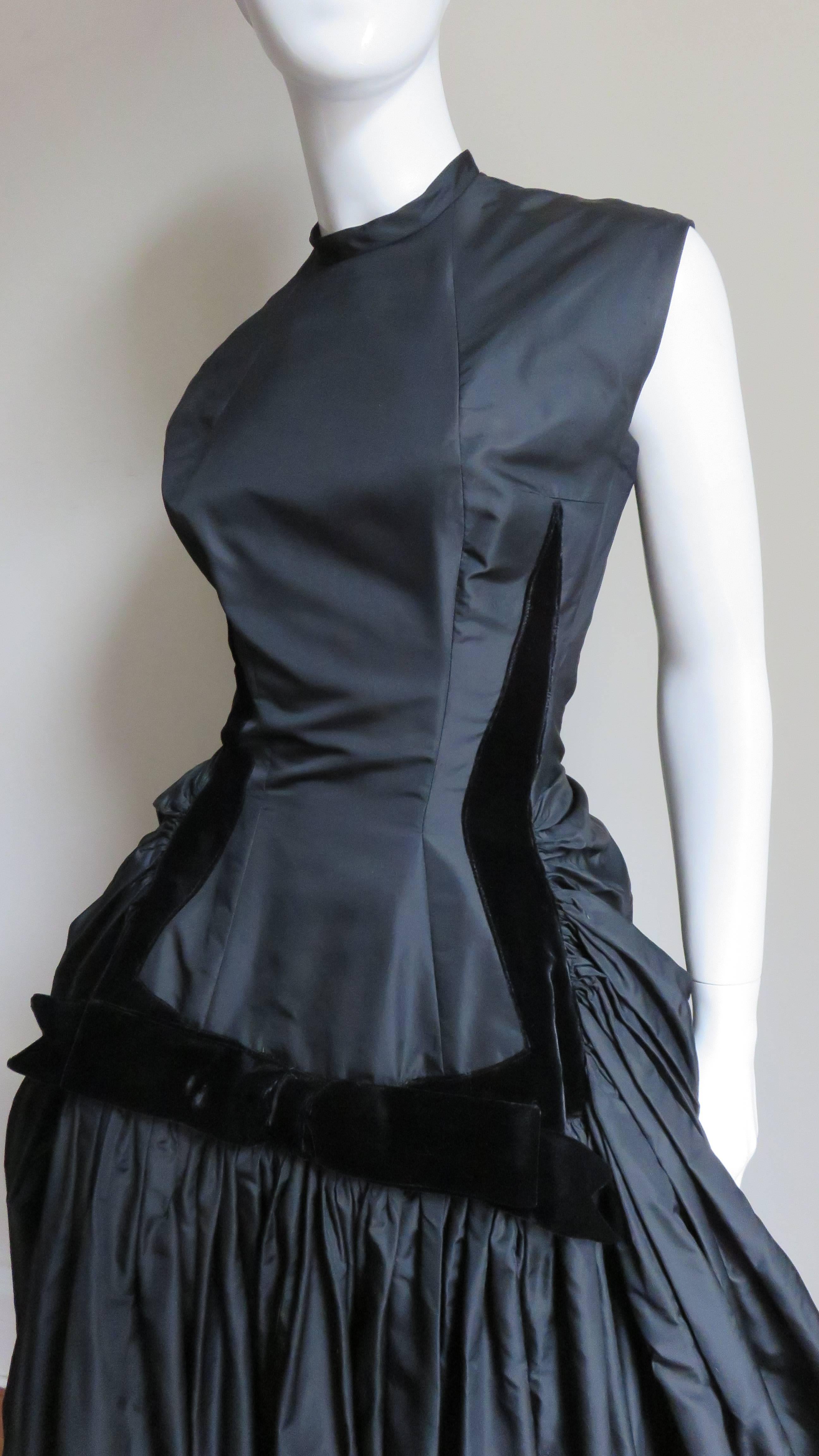 Black 1950s Neusteters Silk Dress