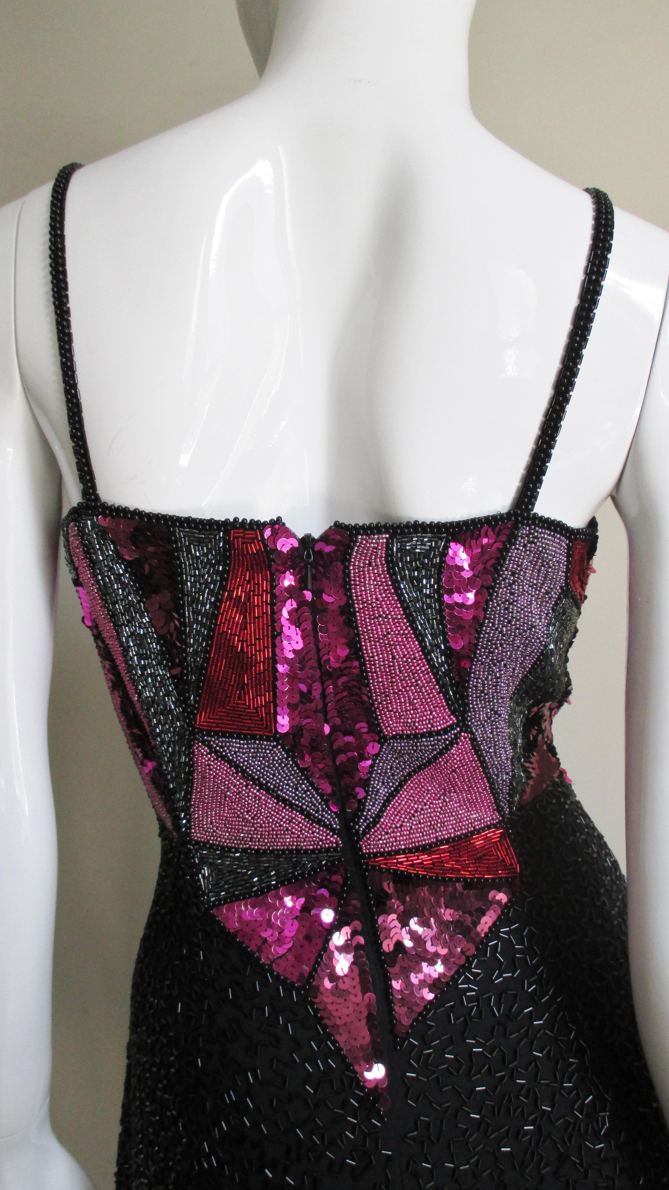 Christian Lacroix 1980s Beaded Silk Dress  For Sale 7