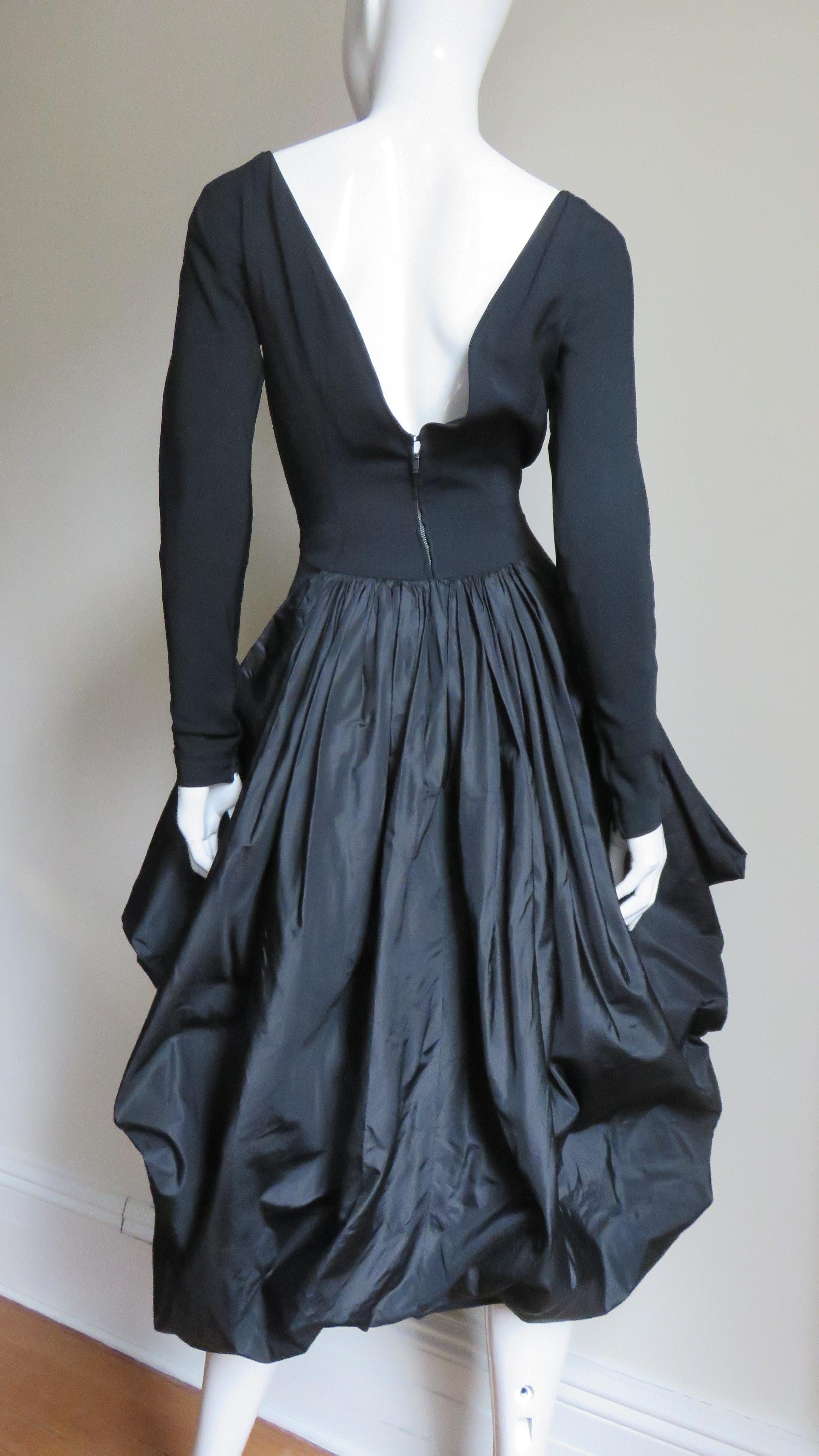 Marberl 1950s Silk Skirt Draped Dress 9