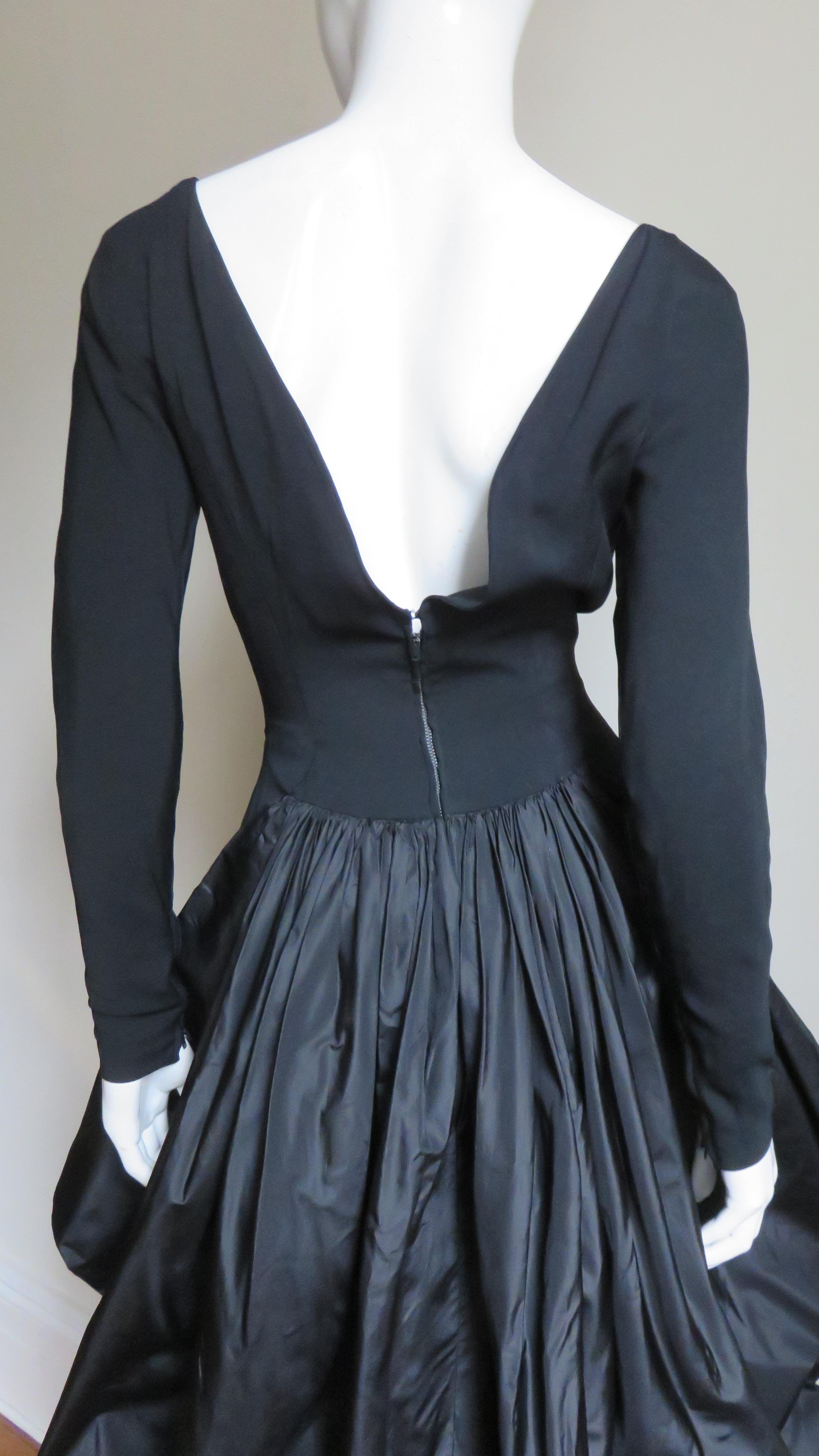 Marberl 1950s Silk Skirt Draped Dress 9