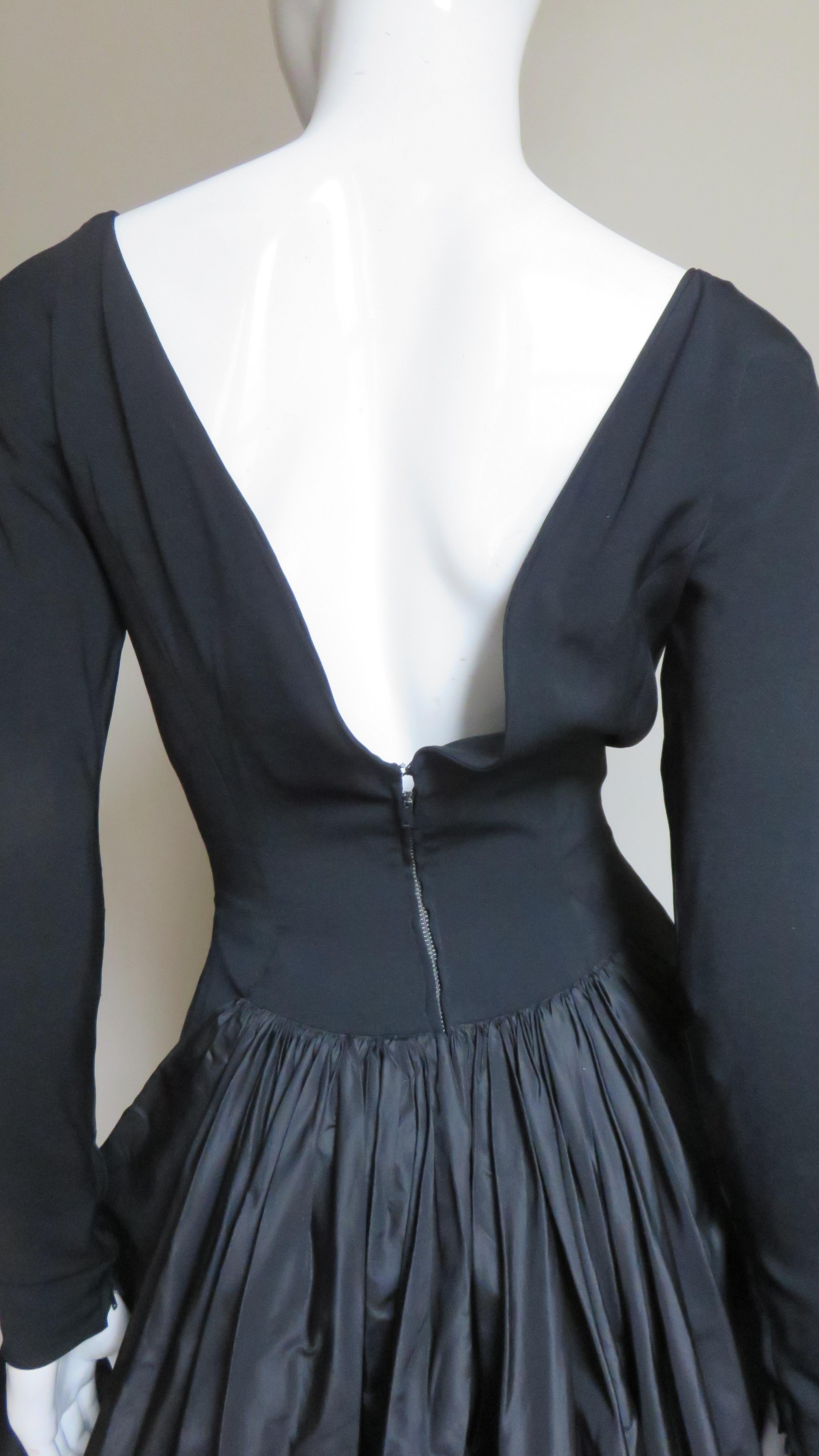 Marberl 1950s Silk Skirt Draped Dress en vente 11