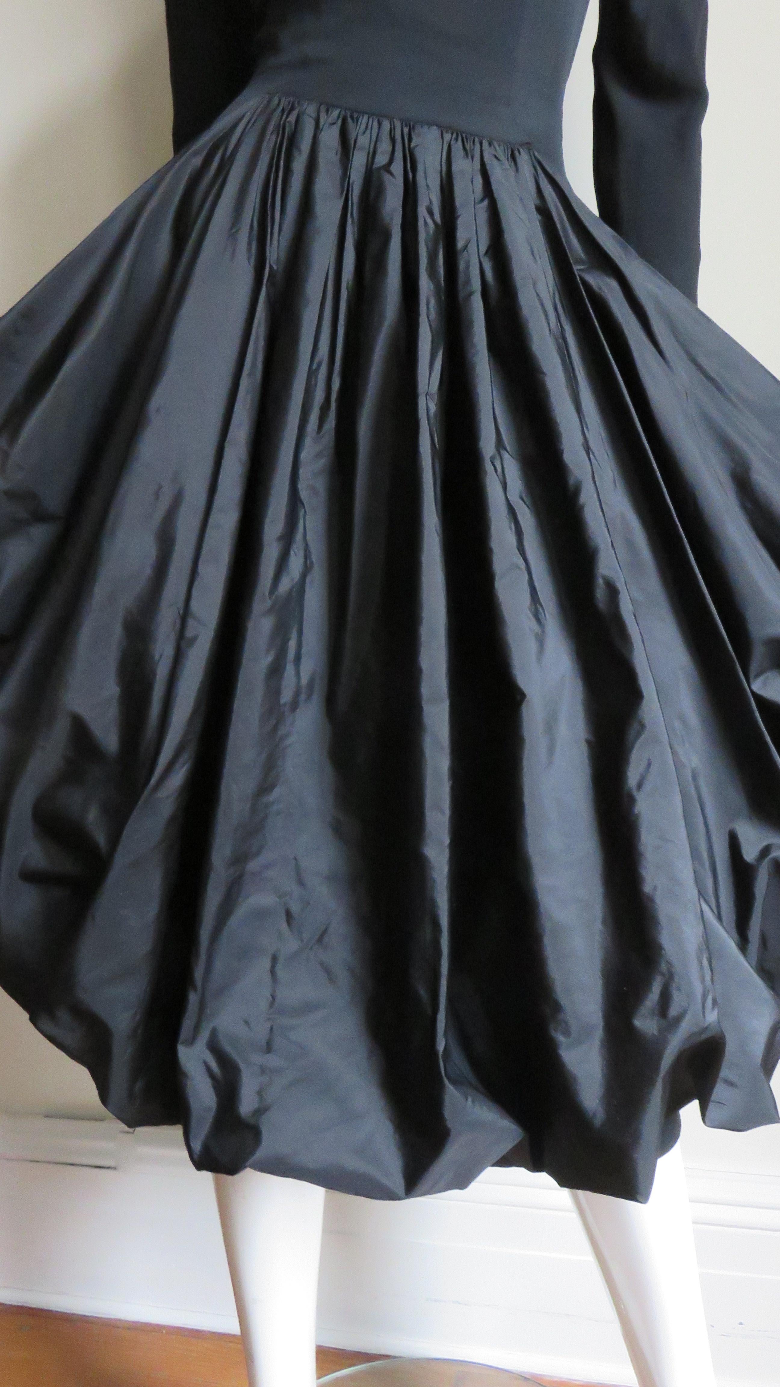 Marberl 1950s Silk Skirt Draped Dress For Sale 1