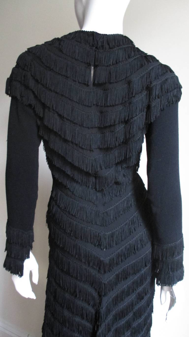  1930s Silk Fringe Gown 4