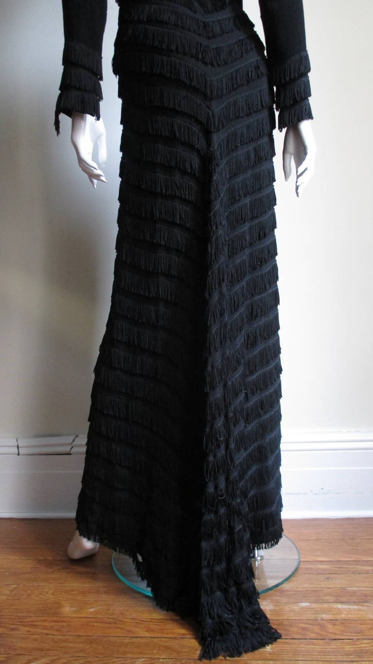  1930s Silk Fringe Gown 5