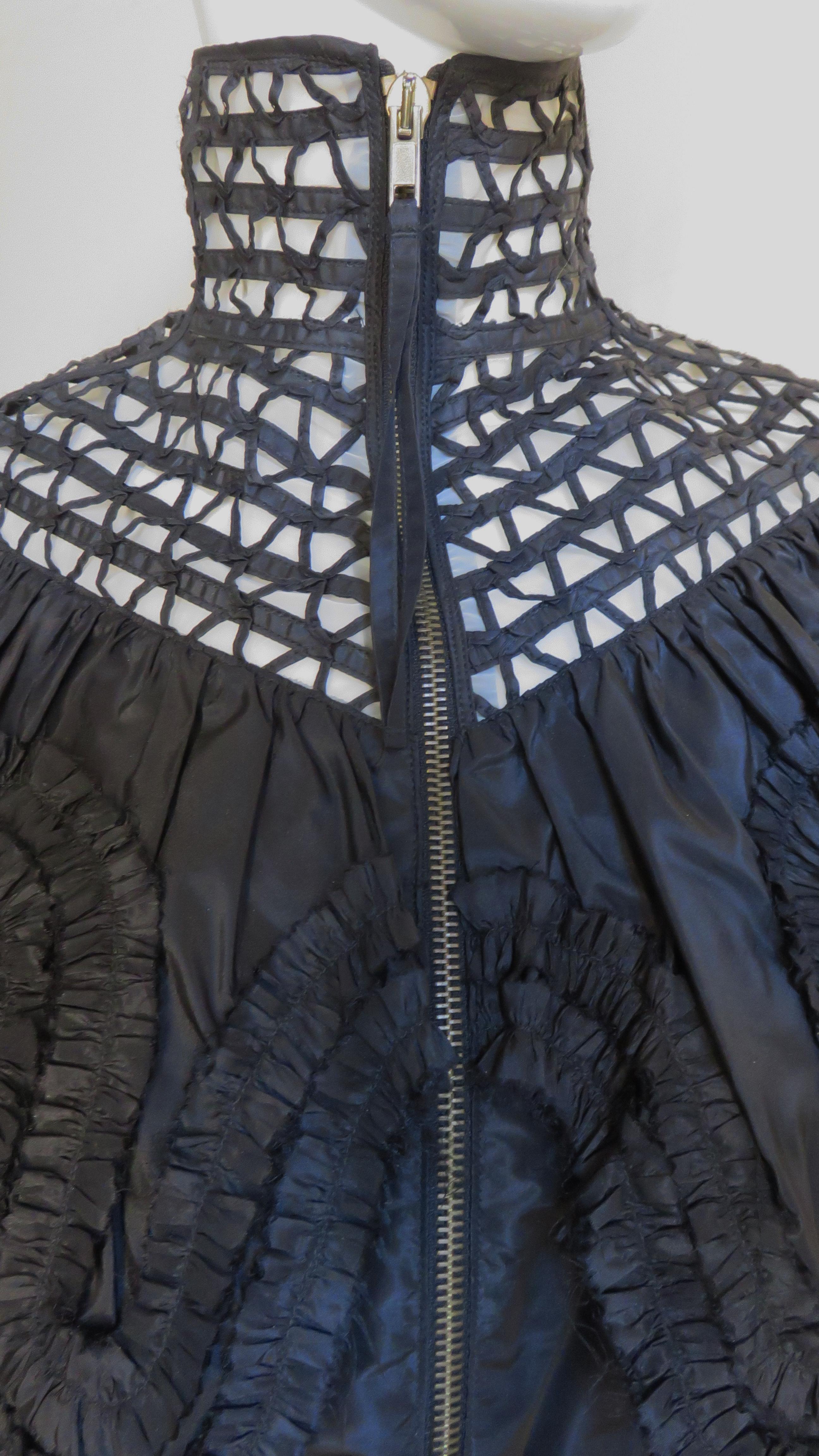 Black Jean Paul Gaultier New Silk Jacket Top 1990s For Sale