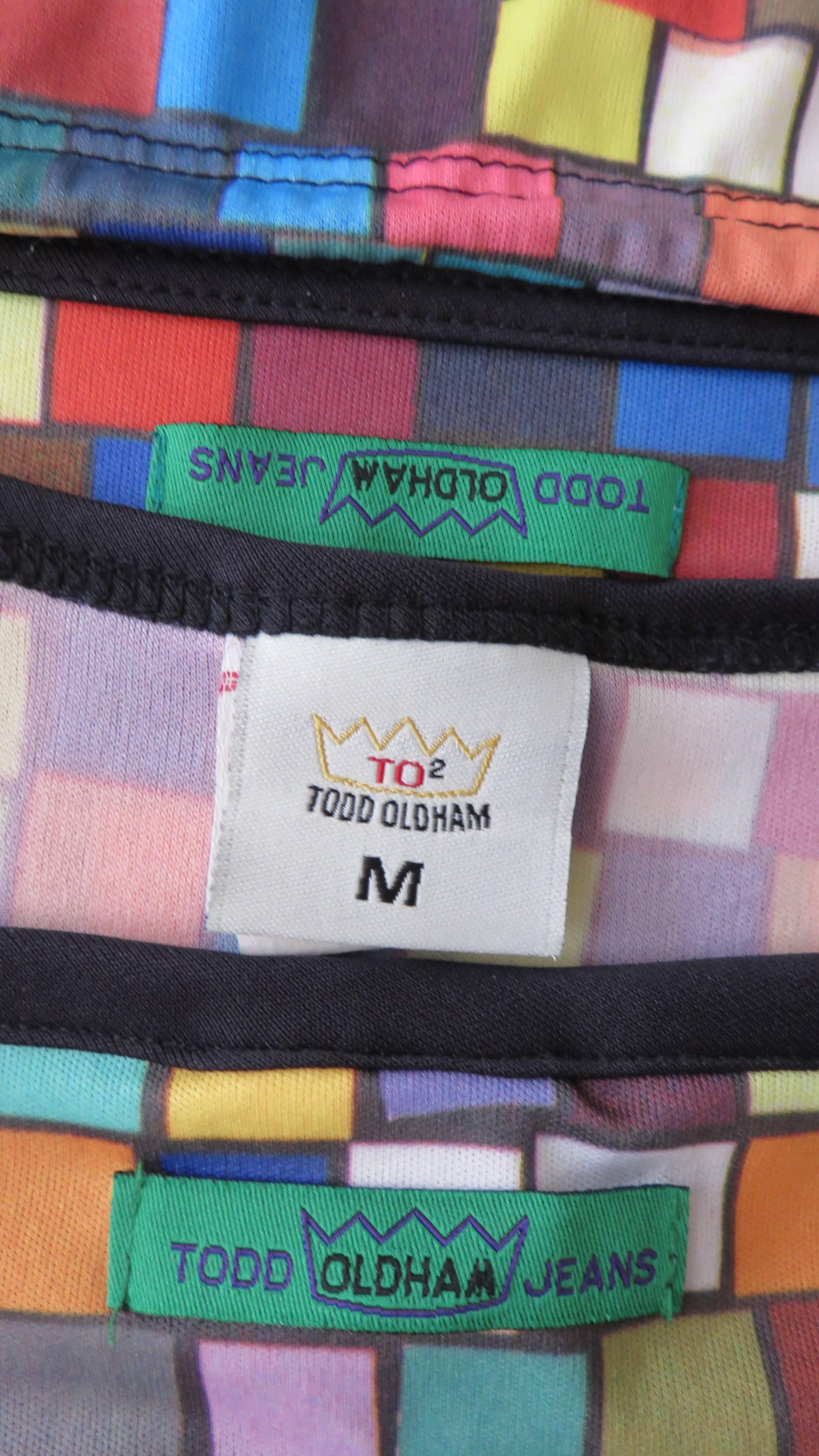 Todd Oldham Colorful Midriff Top & Skirt 5