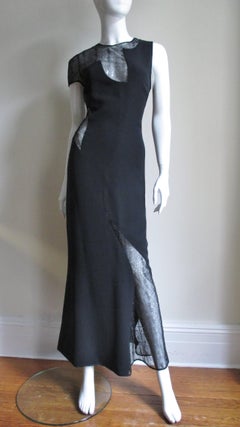 Gianni Versace Couture Asymmetric Gown with Lace Cut outs