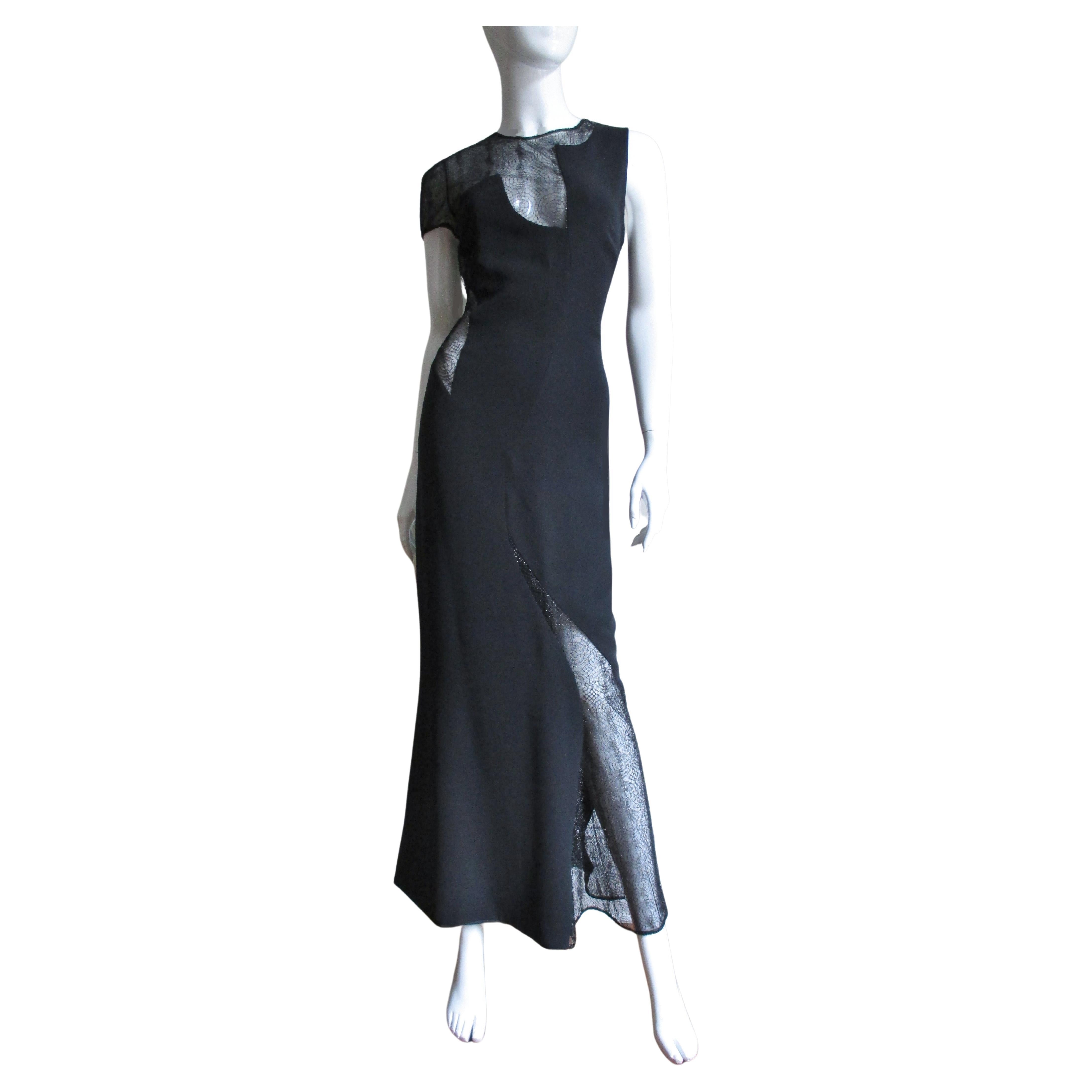 F/W 1984 Gianni Versace Avedon Ad Black Bodycon Knit Wool Scarf Dress