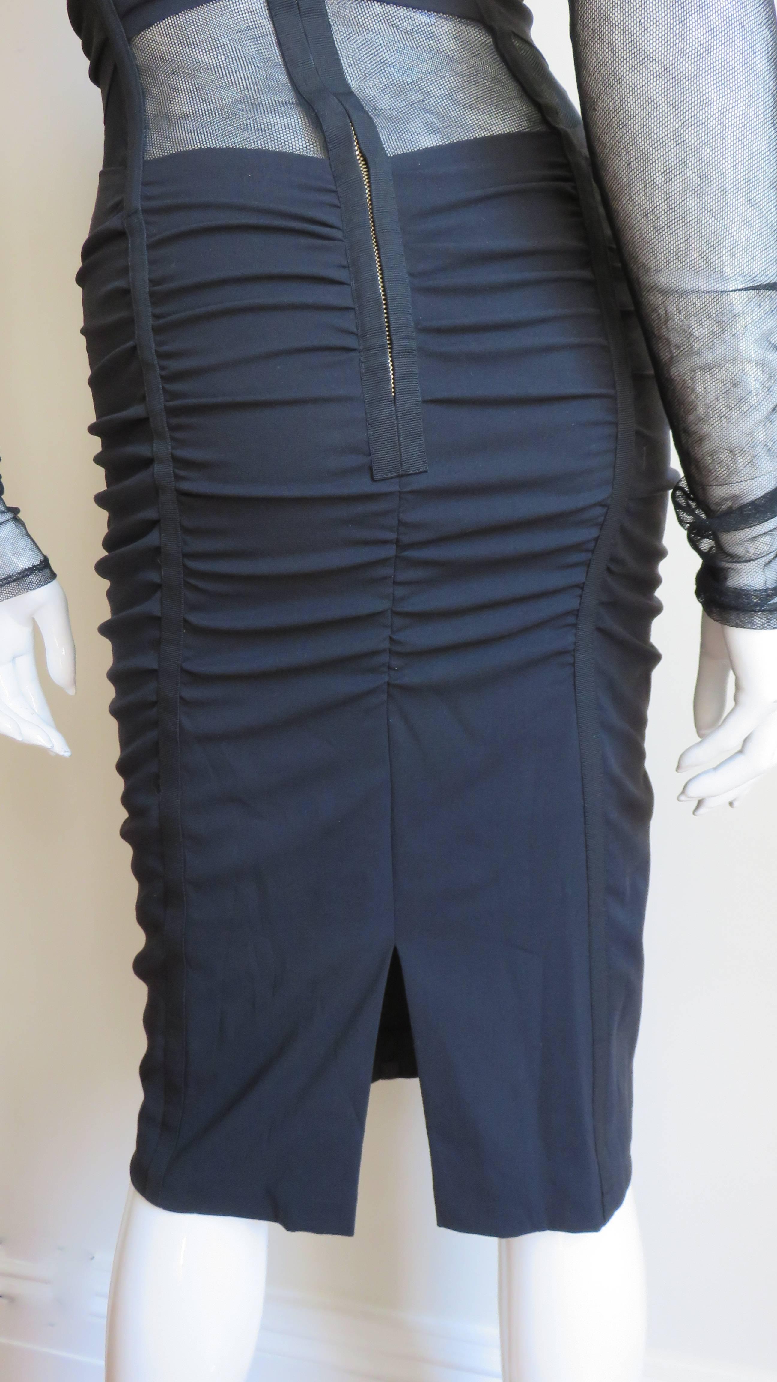 Dolce & Gabbana Silk Corset Dress with Sheer Panels For Sale 4