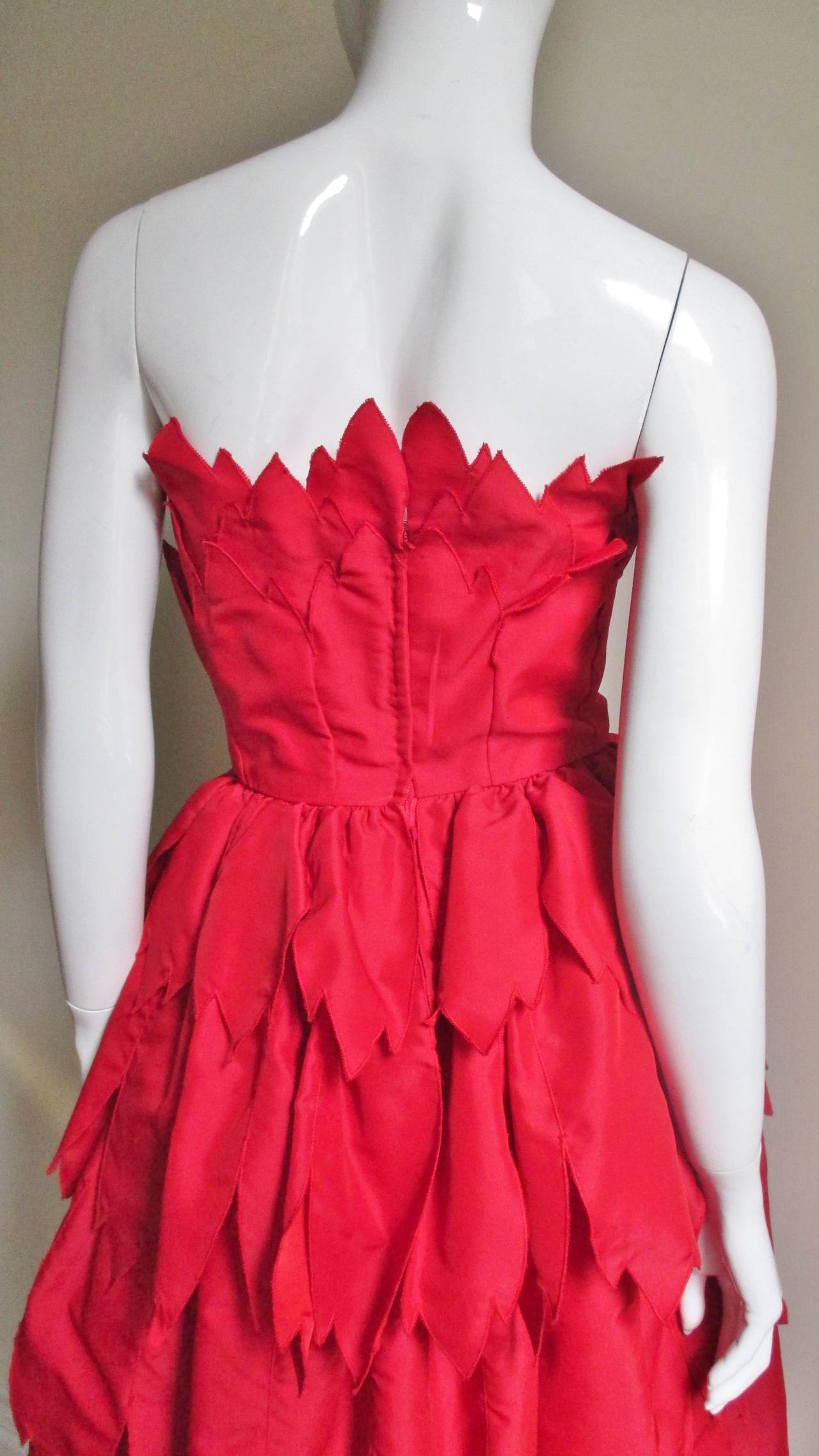 Travilla Strapless Silk Strapless Gown 1970s For Sale 7